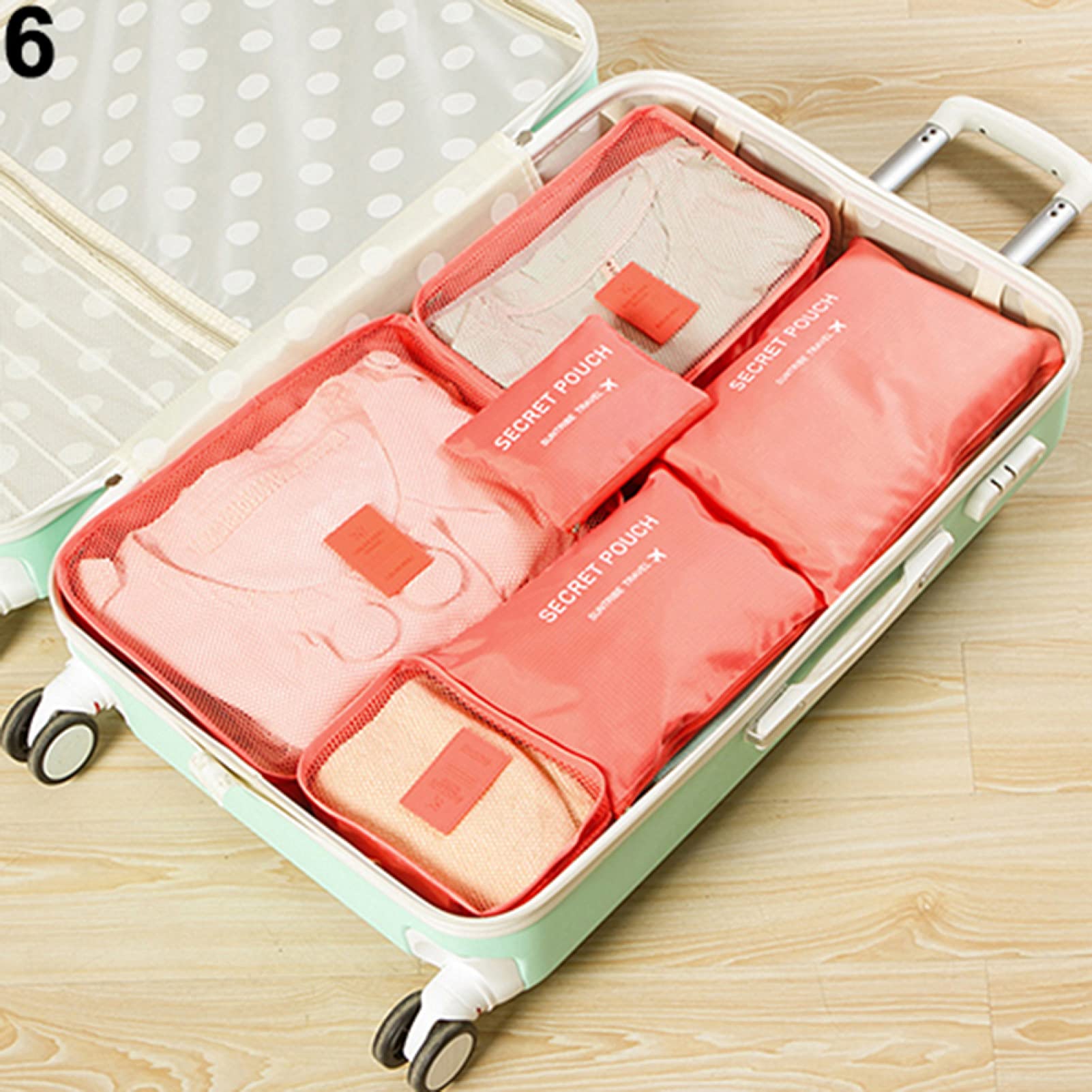 6-Piece Travel Luggage Organizer Set - Large Capacity Clothes Sorting Bags & Suitcase Pouches for Packing, Business Trips & Vacations
