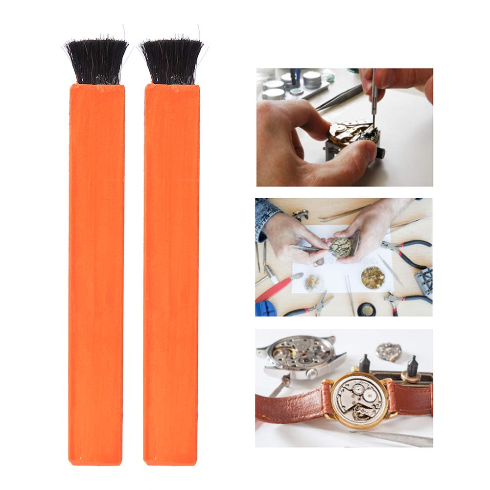 Professional Watch Parts Cleaning Brush Set - 2PCS Precision Watch Repair Tools for Watchmakers & Jewelers | Ideal for Watch Maintenance, Movement Cleaning & DIY Watch Repair