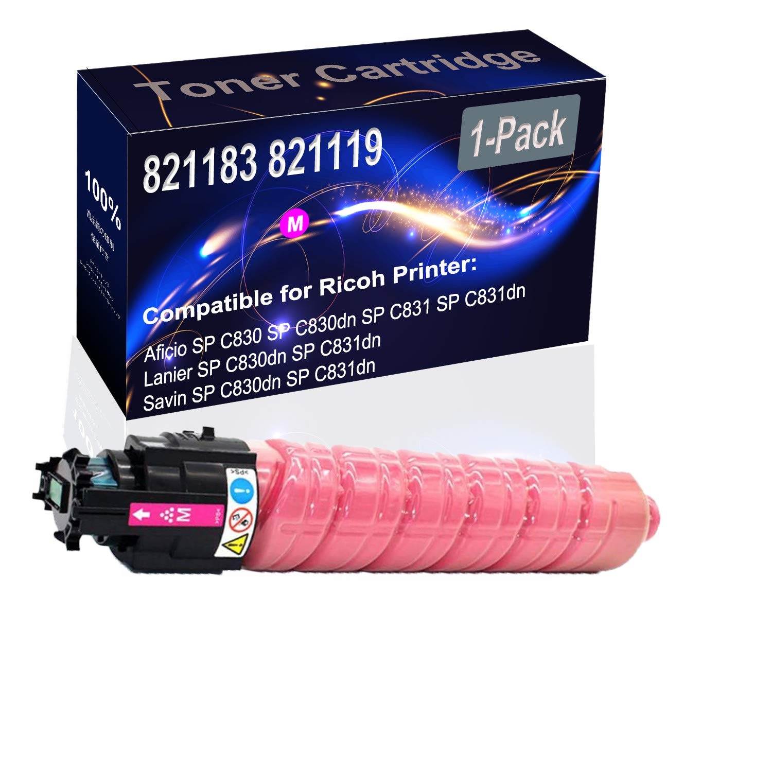 High-Capacity Compatible Aficio SP C830 Laser Printer Toner Cartridge (Magenta) - Replacement for Ricoh 821183 & 821119 - Ideal for Office Printing & High-Volume Documents