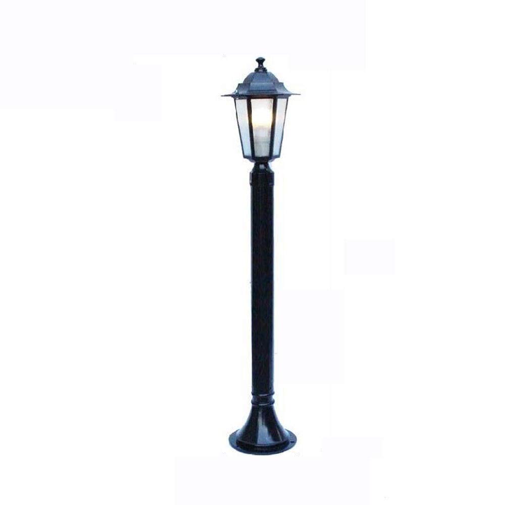 European Style Garden Lamp - Waterproof Aluminum Floor Lamp for Lawn, Patio & Landscape Lighting | Modern Outdoor E27 Post Lamp in Black (XL Size) | Perfect for Backyard, Garden & Pathway Illumination