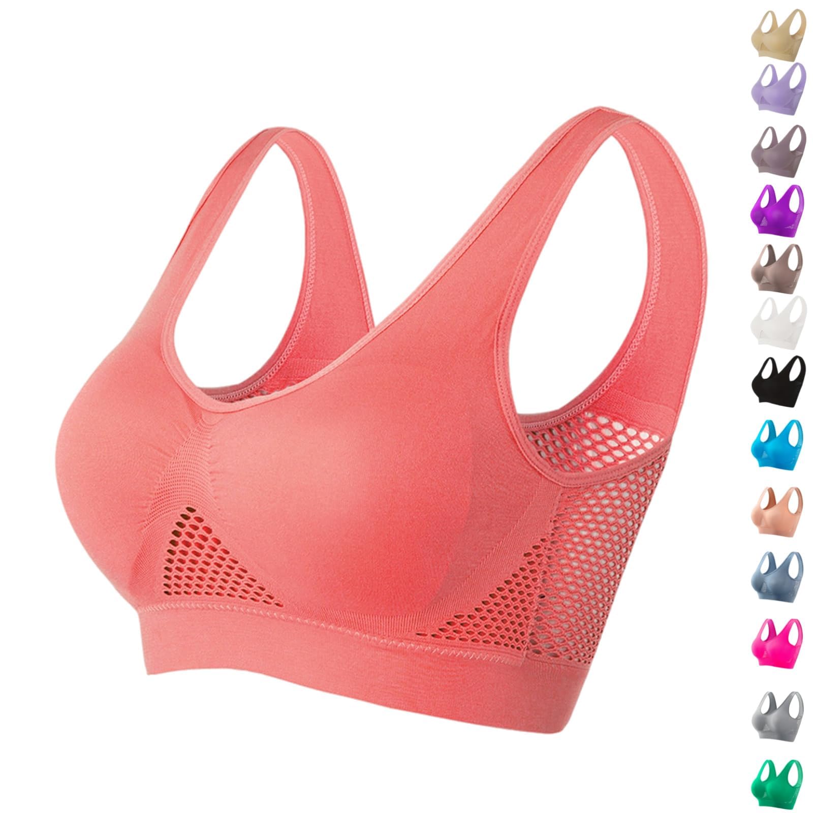Wirefree Sports Bras for Women - High Impact Support, Large Bust, Comfortable & Breathable for Workouts