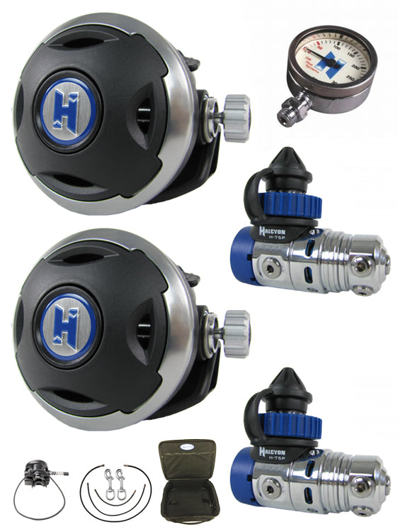 Halcyon Halo Backmount Tech Diver Regulator Set - Professional Scuba Diving Equipment for Deep Sea Exploration & Cave Diving Adventures