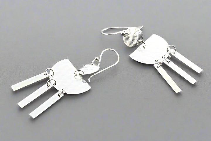 Atum Silver Drop Chandelier Earrings for Women - Elegant Dangling Statement Jewelry for Parties, Weddings & Evening Events