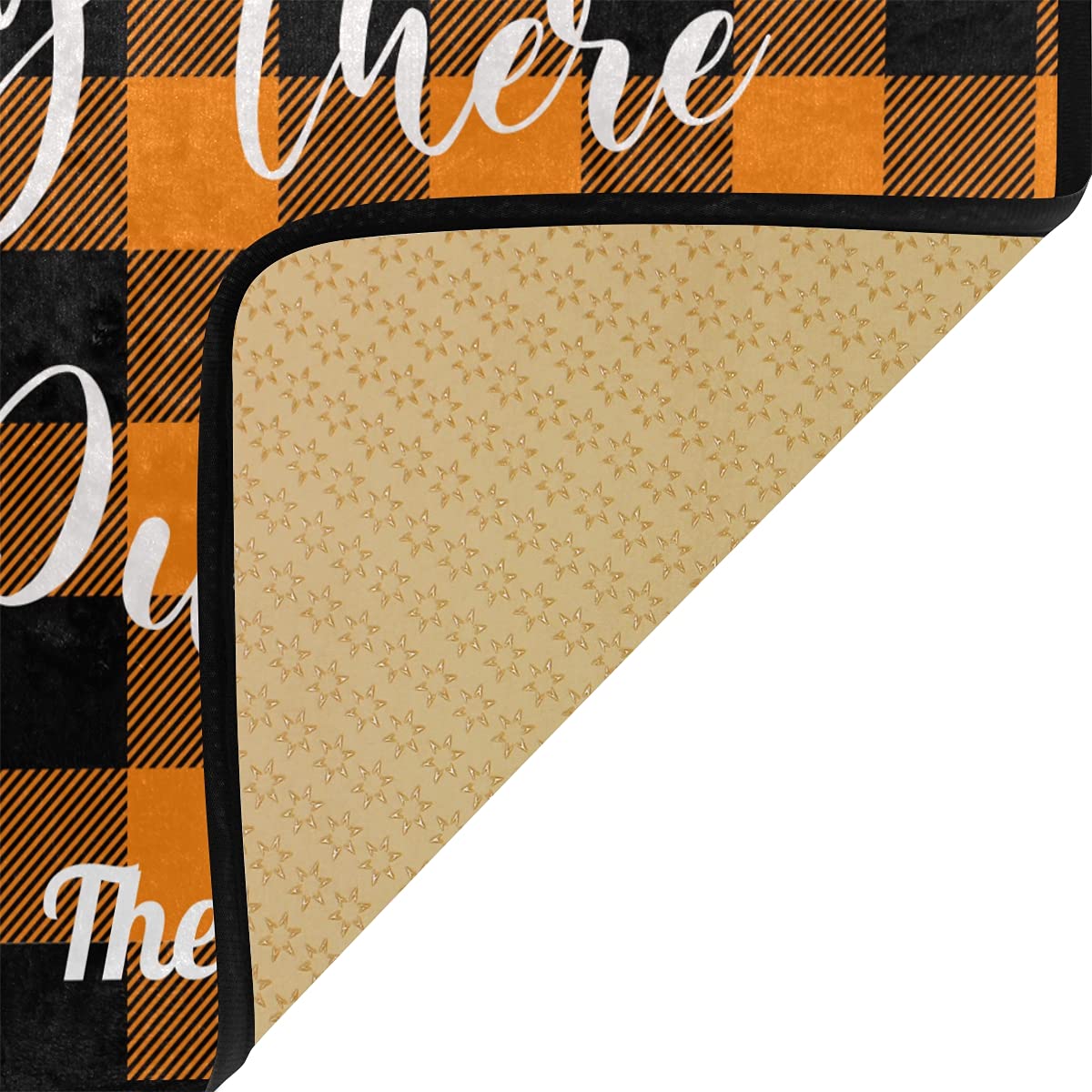 Custom Fall Kitchen Rugs Non-Slip - Buffalo Plaid Thanksgiving Mat for Farmhouse Decor (39