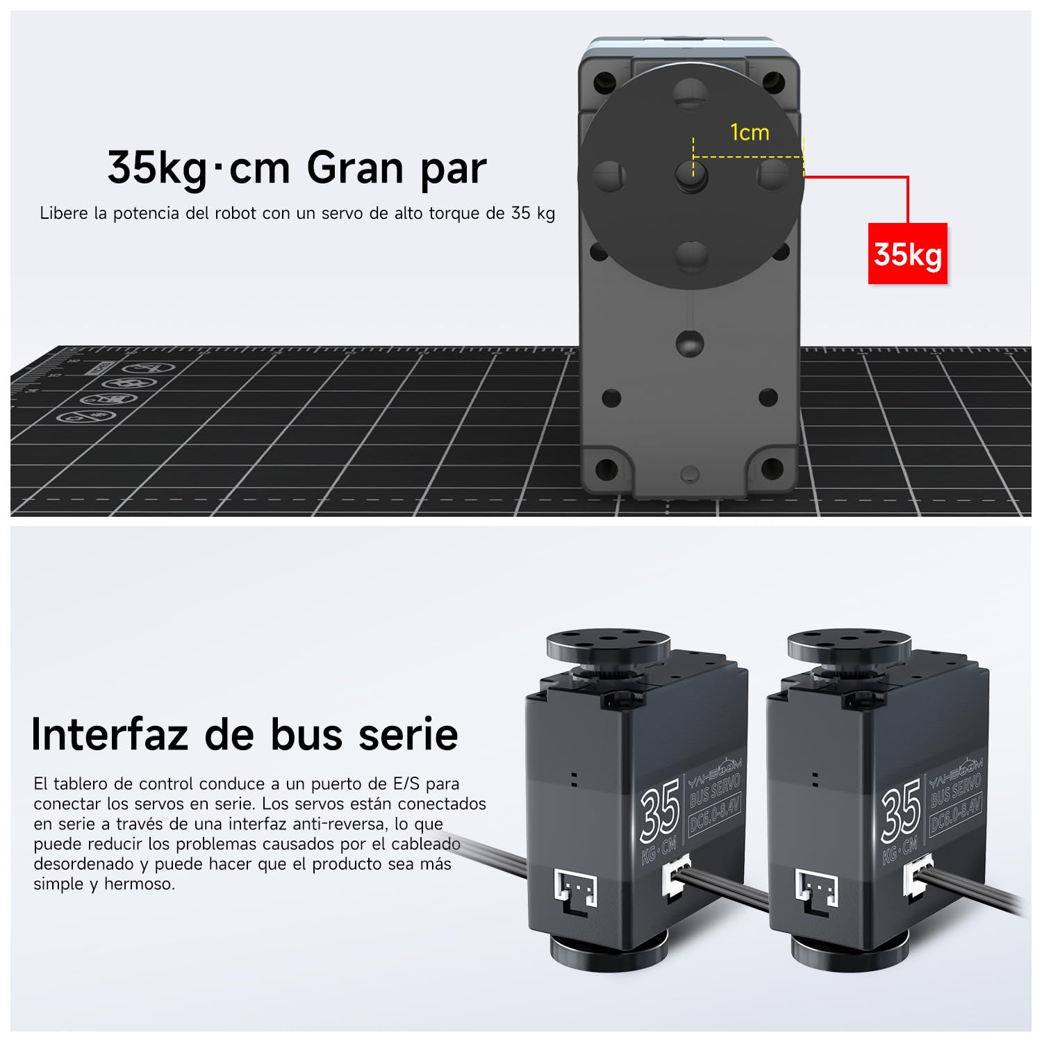 Yahboom 35KG High Torque Digital Servo Motor - Full Metal Gear 270° Rotation - 4 Pack with Drive Debugging Board - Ideal for RC Robots, Car Crawlers, DIY Robotics & STEM Projects