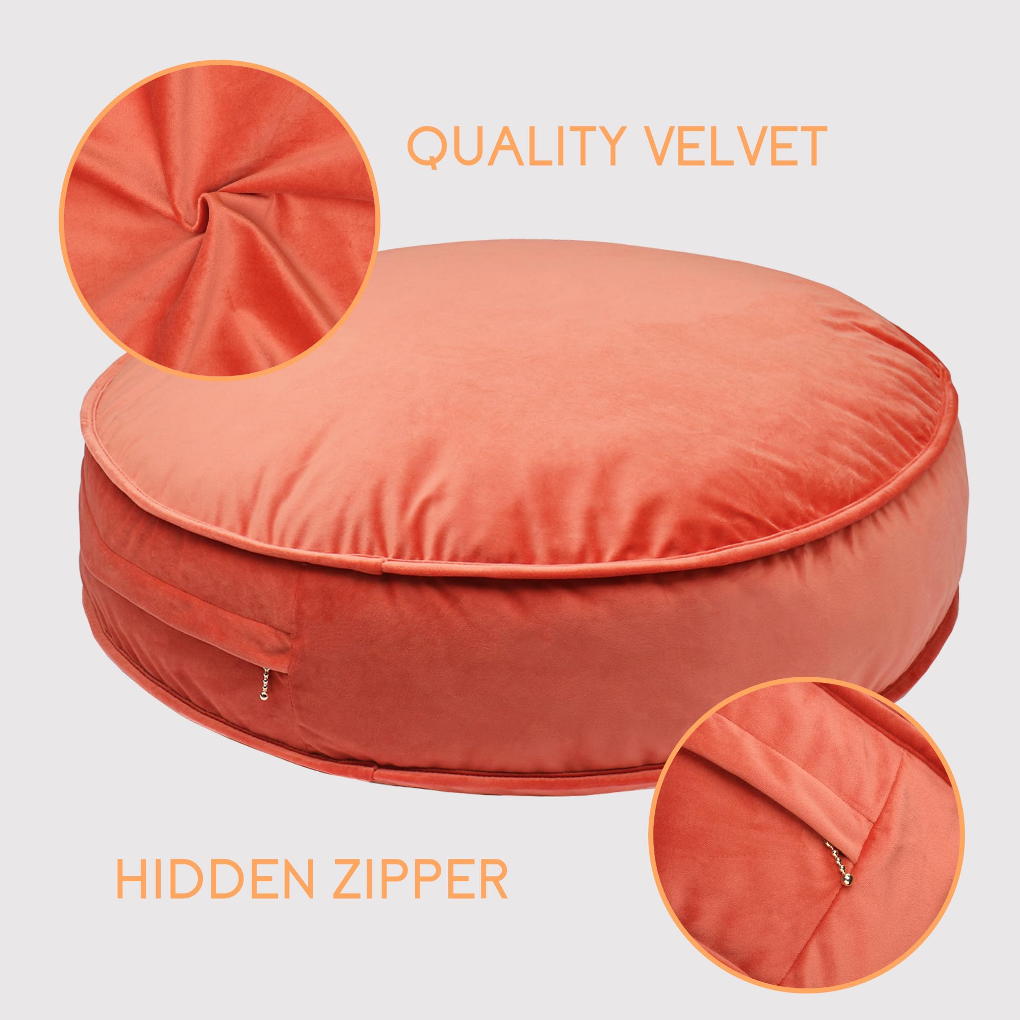 Velvet Round Floor Pillow - 19.7