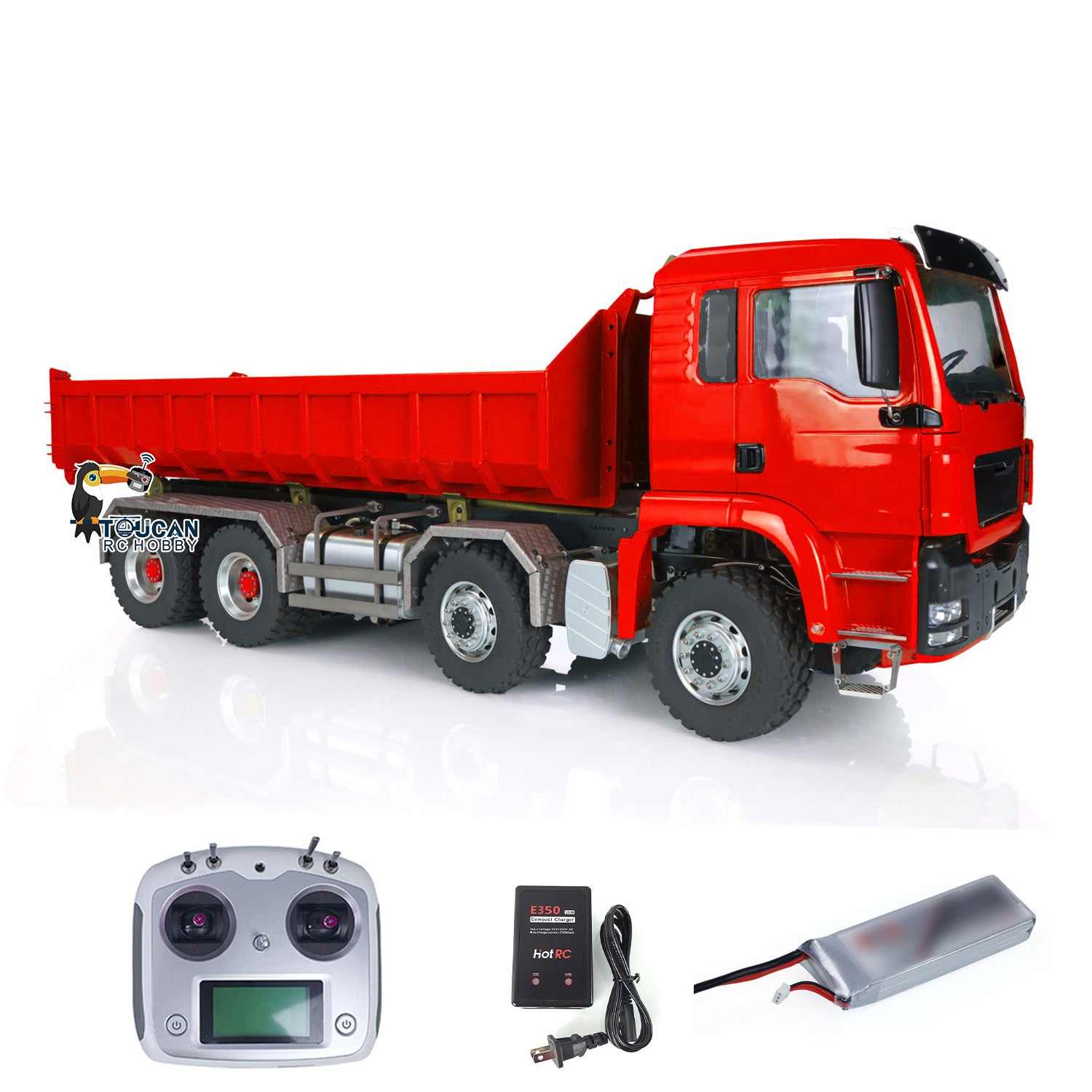 1/14 Scale LESU Hydraulic RC Dump Truck - 8x8 Metal Construction, Ready-to-Run (RTR) Remote Control Construction Vehicle for Kids & Adults - Perfect for Construction Site Play, Off-Road Adventures & RC Hobby Enthusiasts