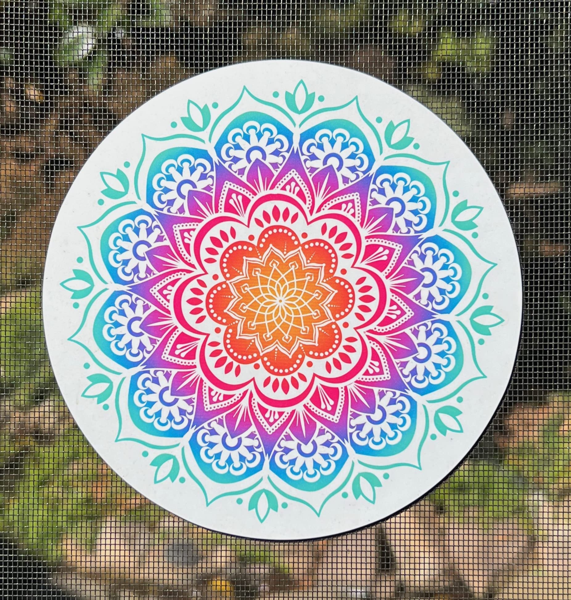 Twist, Click & Lock Screen Door Magnets - Secure Magnetic Screen Door Locks for People & Pets - Mandala Decor by Robbins Aria - Perfect for Homes, Patios & Pet Safety