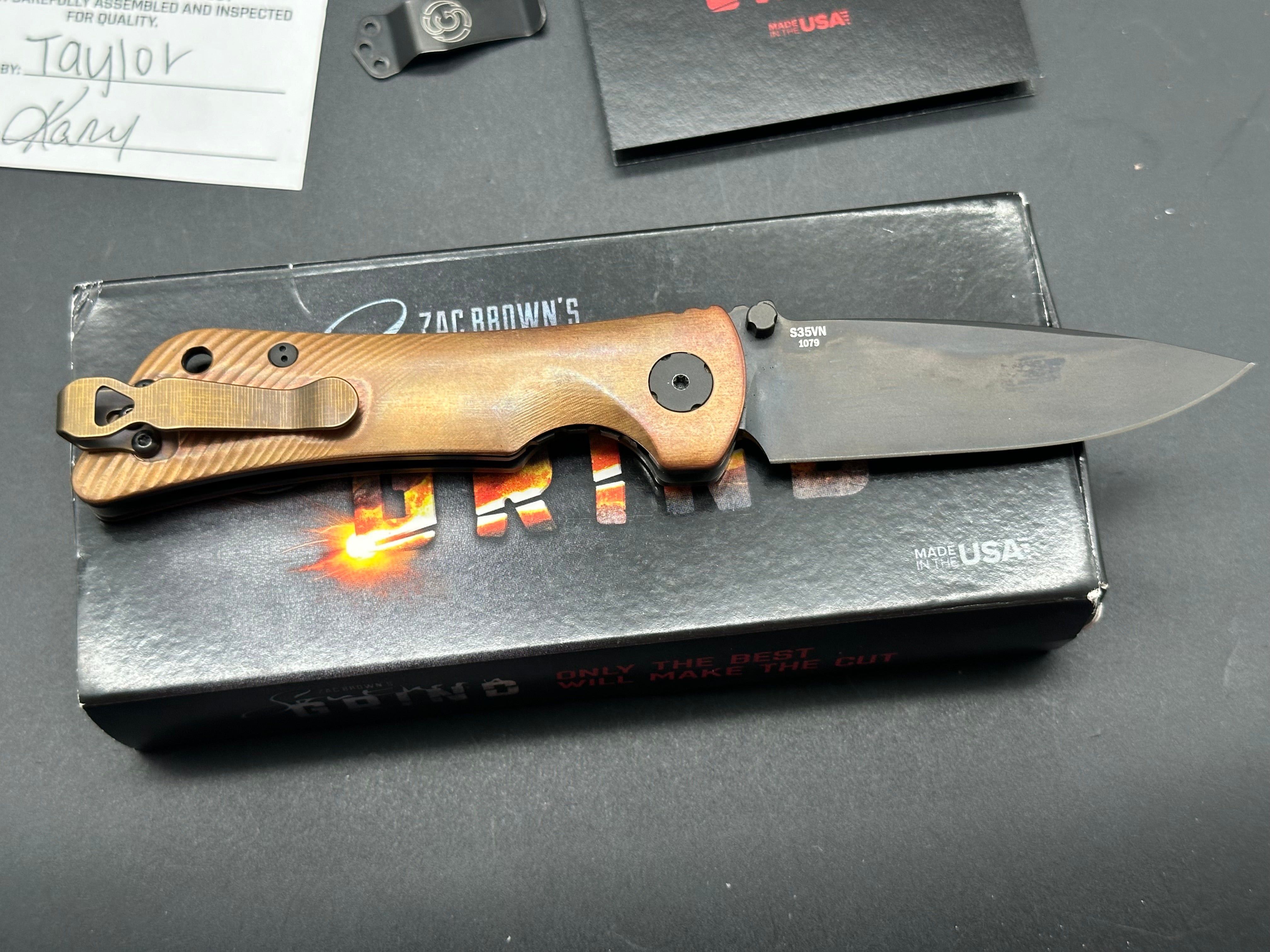 Southern Grind Spider Monkey Drop Point Knife - Black Blade & Copper Handle for Outdoor Camping, Hunting, and Survival Gear