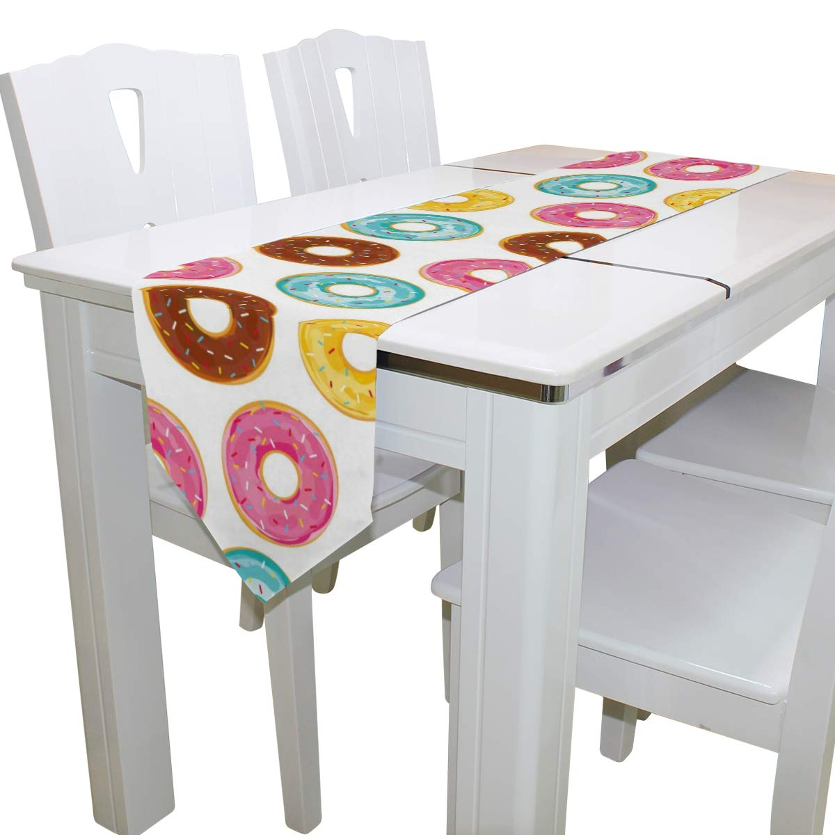 Elegant Rectangle Cloth Table Runner - 13x70 Inch Donut Pattern Table Cover for Wedding, Birthday, Holiday Decor - Perfect for Dining Tables, Buffets, and Party Decorations
