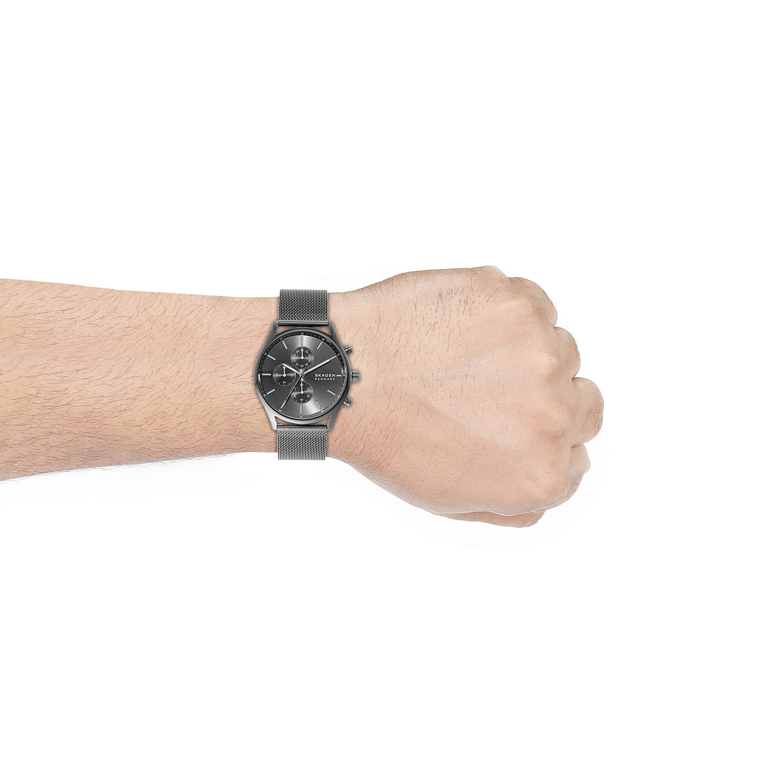 Skagen Holst Men's Watch - Premium Stainless Steel Mesh & Genuine Leather Band Options - Elegant Minimalist Watch for Business, Casual & Formal Occasions