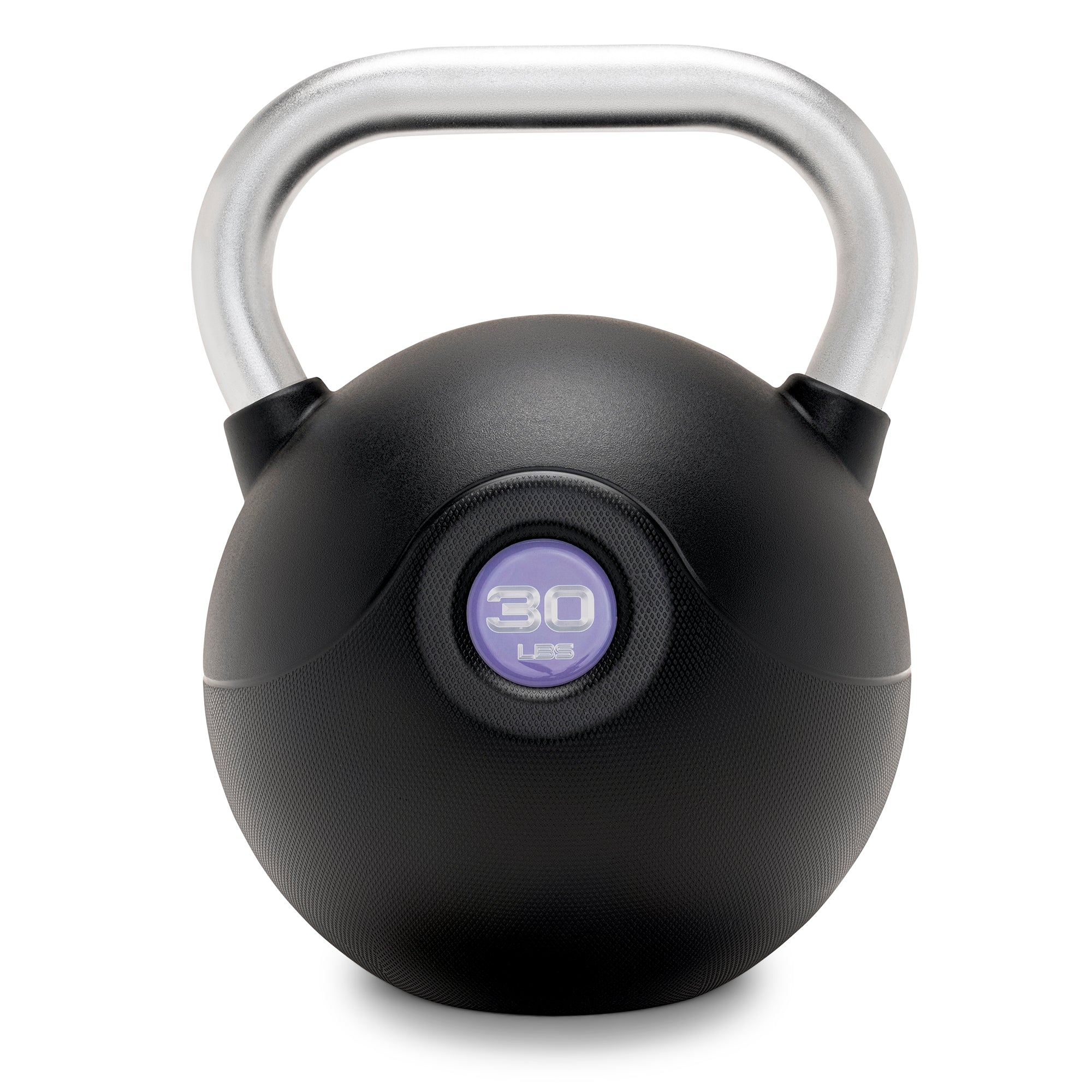Marcy 30 lb. Purple PU Kettlebell with Chrome Handle - Durable Home Gym Equipment for Strength Training & CrossFit Workouts | MCKB 030 PURPLE