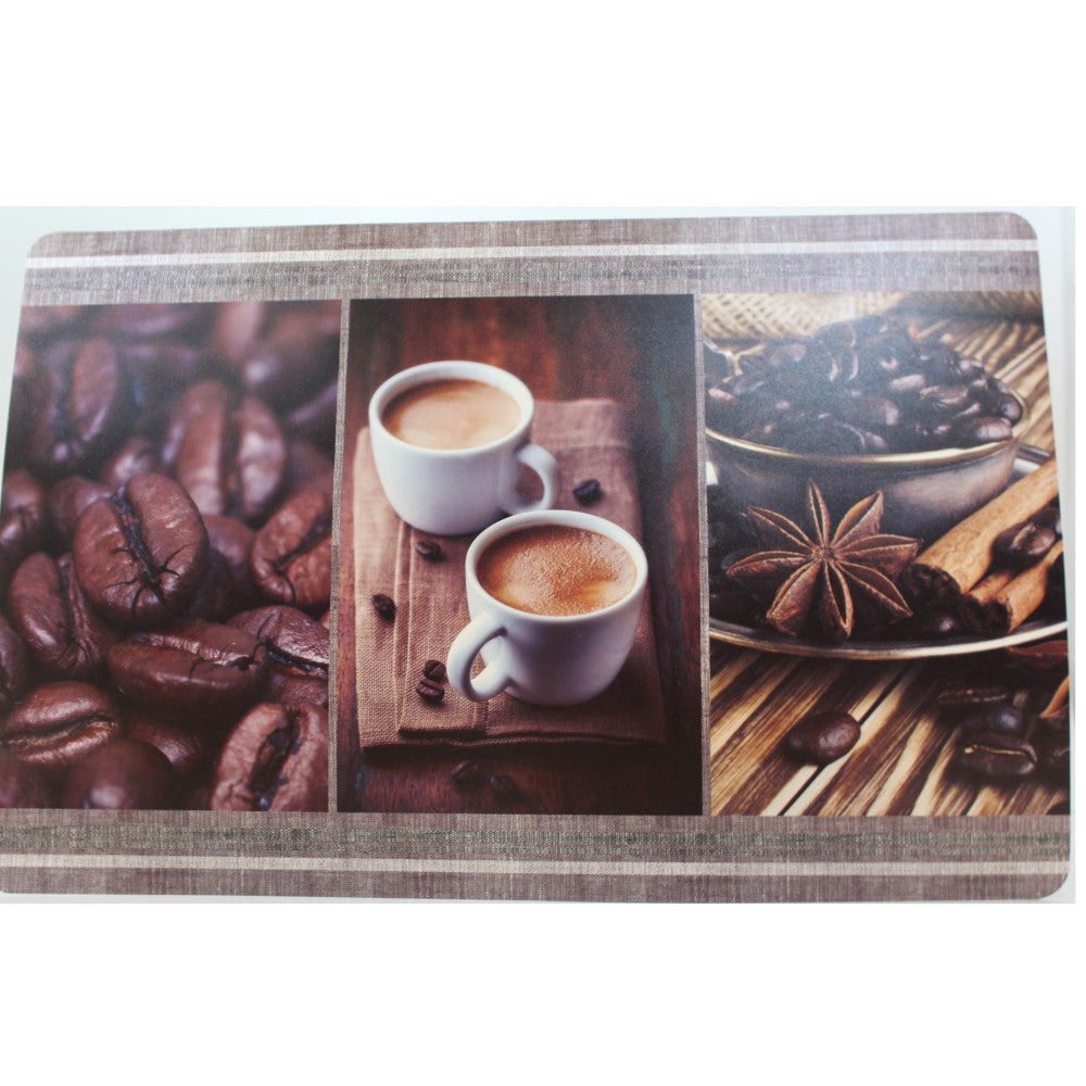 Stylish ITY Coffee Pattern Placemat Set of 4 - Waterproof & Heat-Resistant Dining Table Mats for Kitchen, Breakfast Nook, or Coffee Shop Decor - 40249