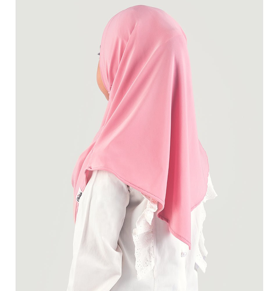 Sweet Pink Girls' 2-Piece Hijab Set - Modest & Comfortable Muslim Scarf for School, Prayer & Everyday Wear