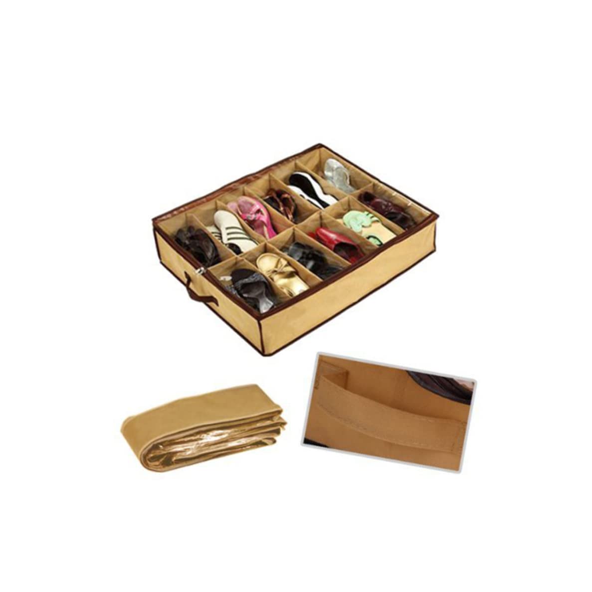 12 Pairs Under Bed Shoe Storage Organizer - Non-Woven Fabric Shoe Box for Closet Organization | Perfect for Small Spaces & Shoe Lovers