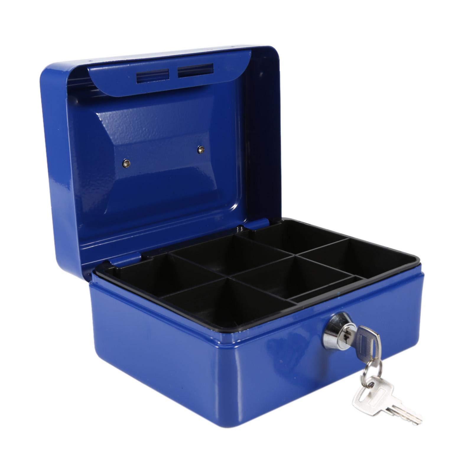 Eco-Friendly Mini Security Box - Steel Cash & Jewelry Storage Safe - Small Blue for Home, Office & Travel Use