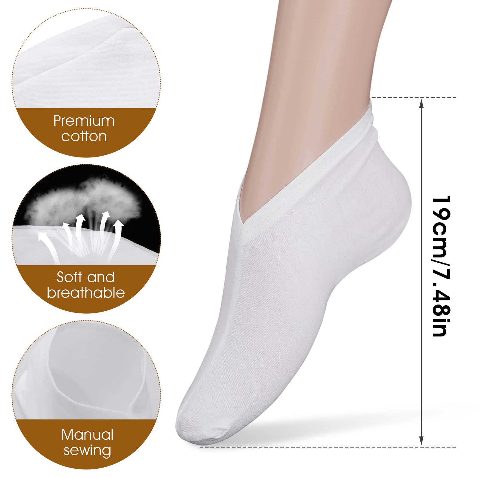Moisturizing Socks for Dry Feet - 6 Pairs, Spa & Cracked Heel Repair for Women & Men - Perfect for Overnight Foot Care