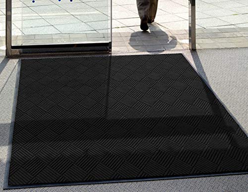 Premium M+A Matting WaterHog Diamond Commercial-Grade Doormat - Heavy Duty Indoor/Outdoor Entrance Mat with Rubber Border, Quick Drying & Stain Resistant - Bordeaux Red 3'x5' - Perfect for High Traffic Areas, Offices, Schools & Home Entryways