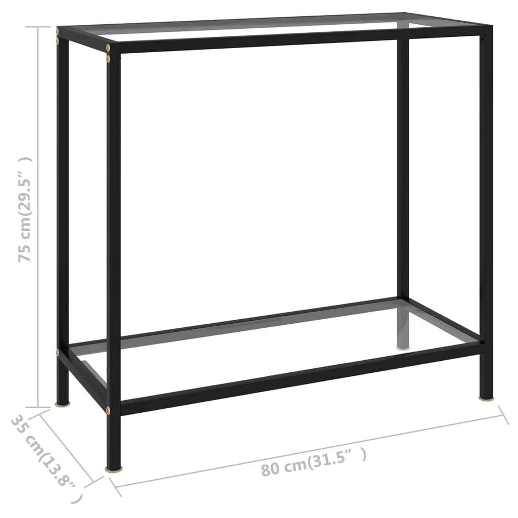 Modern 2-Tier Tempered Glass Console Table - Transparent Coffee Table & Bedside Table for Living Room, Office, Waiting Area & Guest Room - Durable Glass Edges for Home & Commercial Spaces