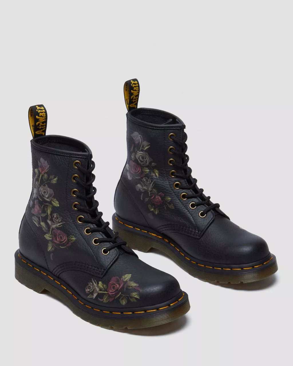Dr. Martens 1460 Women's Decayed Roses Lace-Up Boots - Vintage Floral Combat Boots for Punk Fashion & Everyday Wear