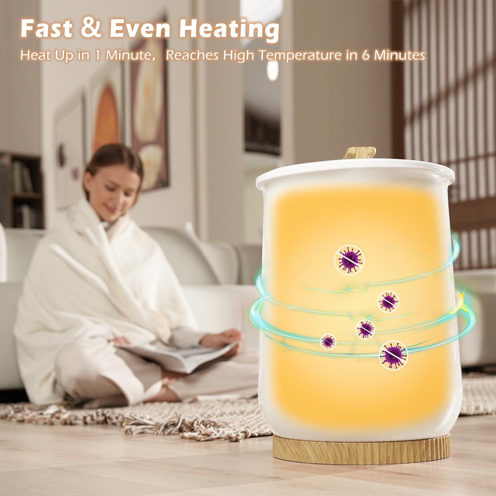 Keenray Upgraded Electric Towel Warmer Bucket - Large Capacity Heated Towel Warmer with 3 Adjustable Heating Modes (30/45/60/90 Min) & 24H Delay Timer - Perfect for Warming Oversized Bathrobes, Blankets and Spa Towels - Ideal for Bathroom, Spa, Salon and Home Use