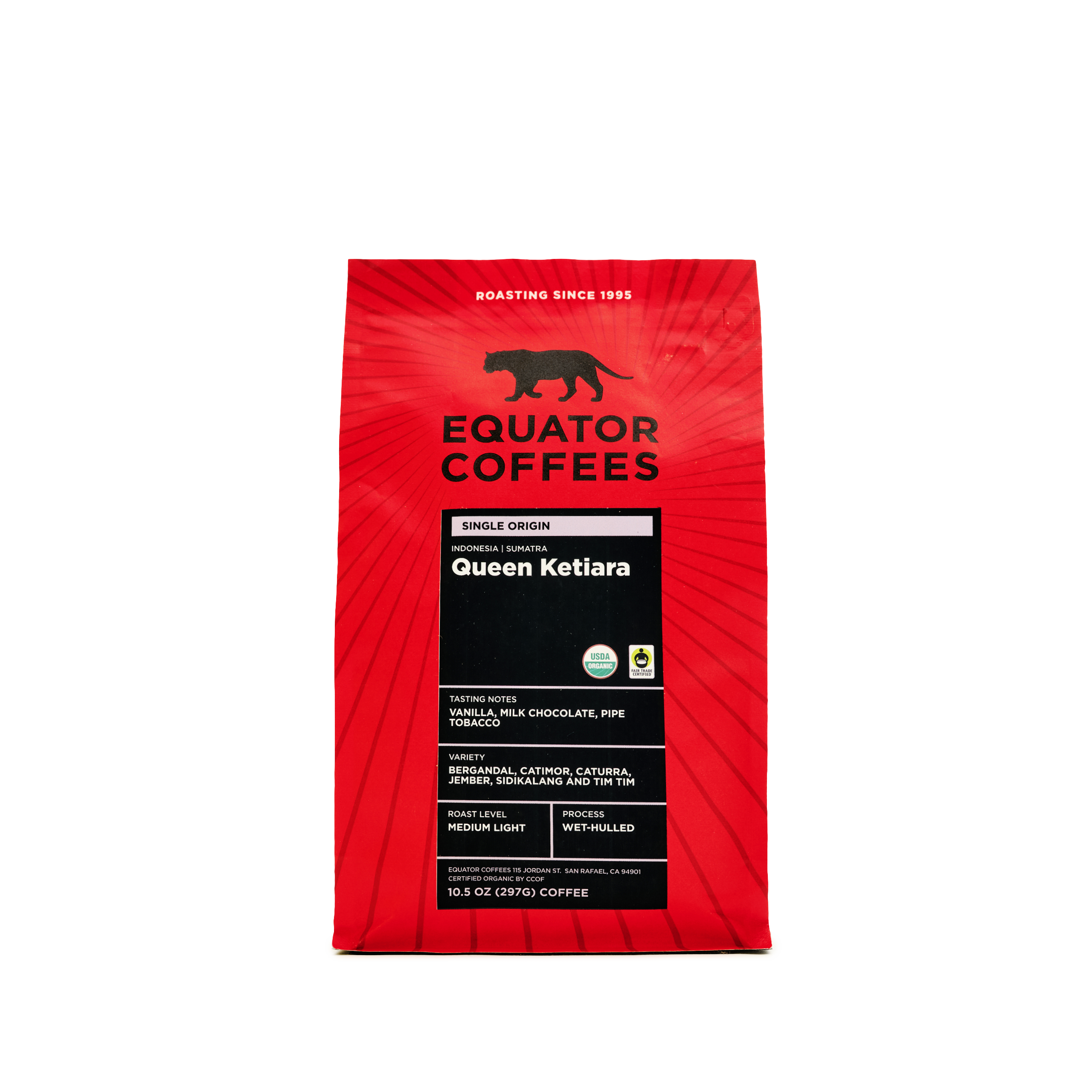Sumatra Queen Ketiara Fair Trade Organic Coffee Beans - Premium Single Origin Arabica for Coffee Lovers - Perfect for Home Brewing, Office Use & Gifts
