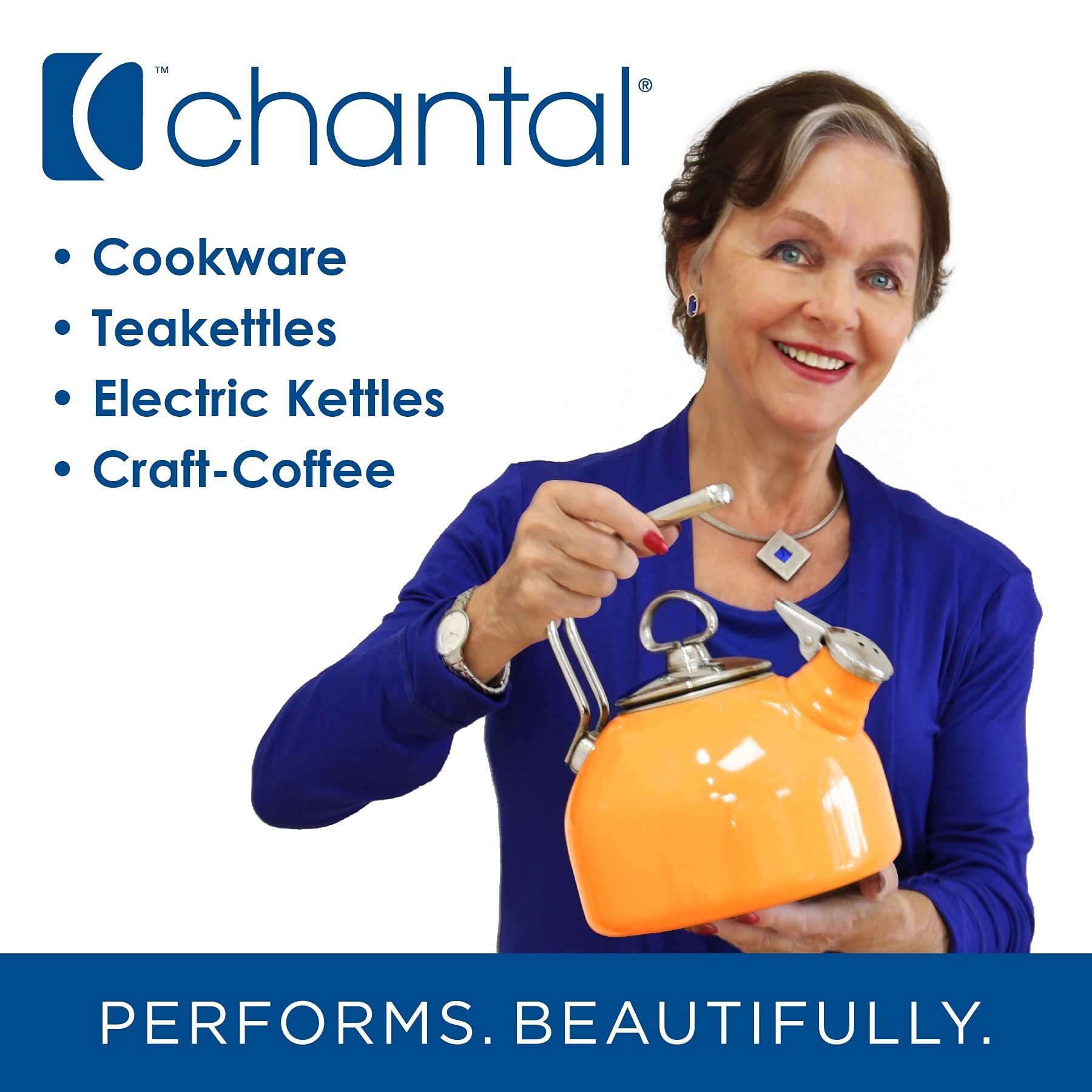 Chantal Classic Loop Enamel on Steel Whistling Tea Kettle - 1.8 Quart, Red - Stovetop Whistling Tea Pot for Gas & Electric Ranges - Perfect for Home, Kitchen, Office & Camping Use