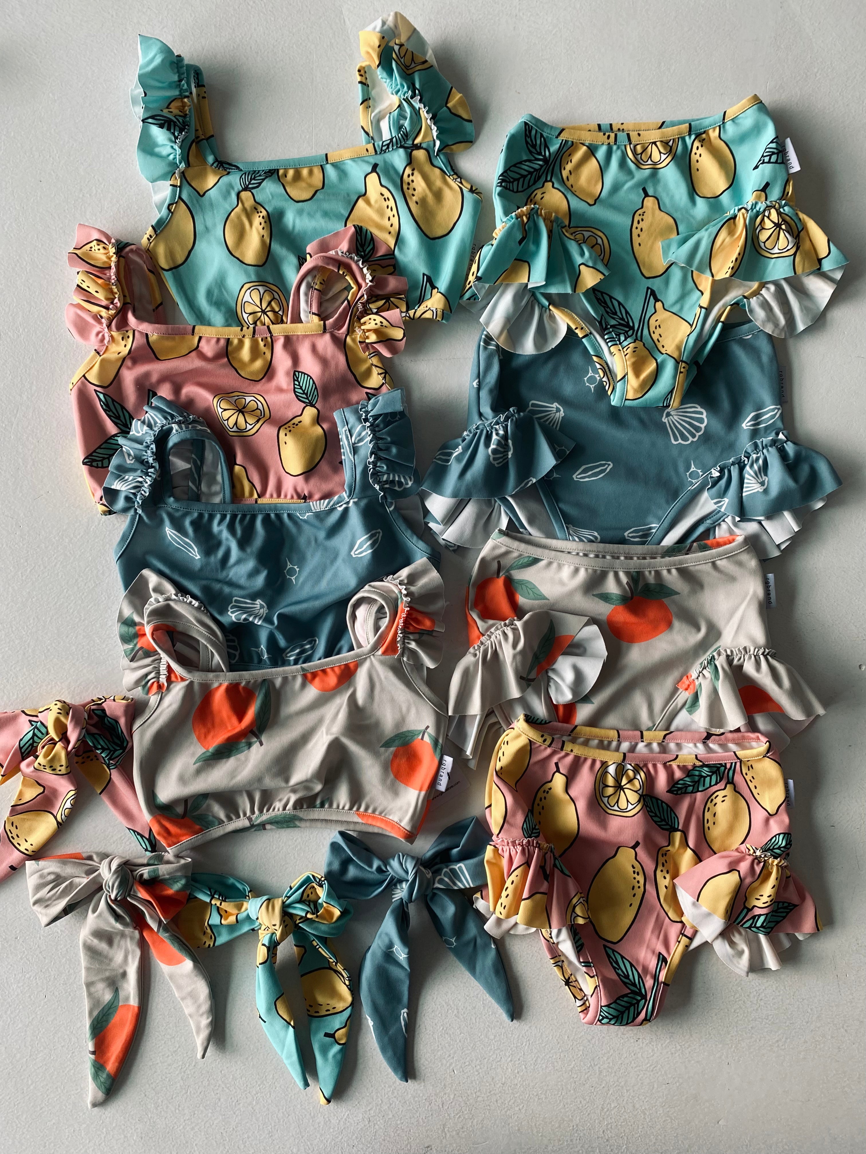 Girl's Ruffle Tank Top, Shorts & Hair Clip Set - Cute Summer Outfit for Playdates, Beach & Birthday Parties