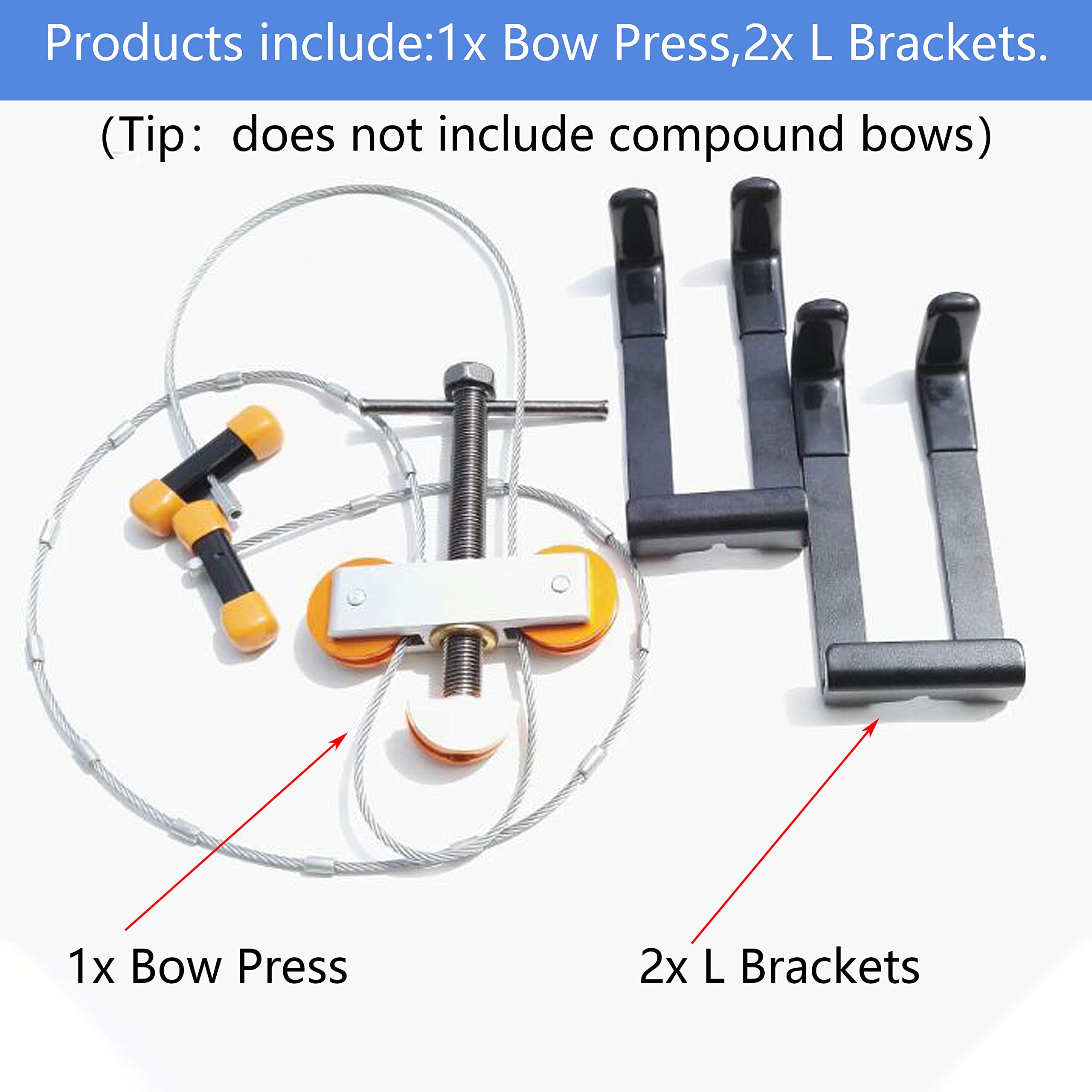 AMEYXGS Portable Bow Press for Compound Bows - Split Limb Fingers Bow String Replacement Tool | Perfect for Archery Maintenance, Hunting Gear Repair & Bow Tuning at Home or Range