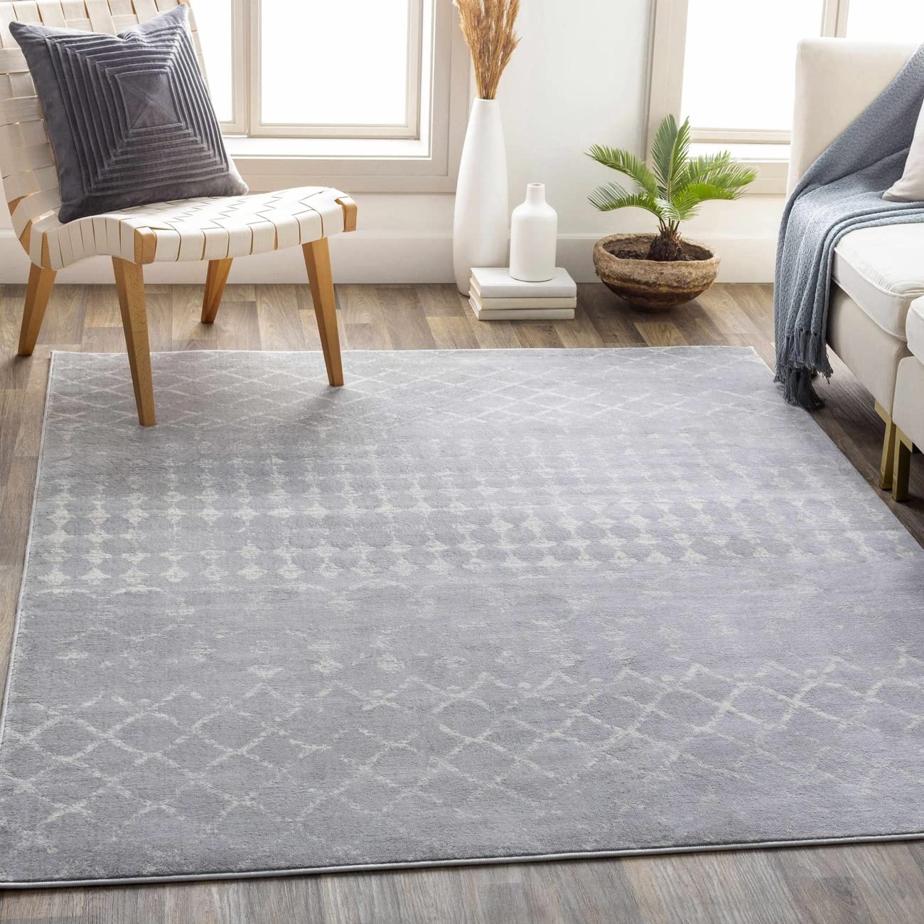 Mark&Day Modern Medium Gray Area Rug 9x12 - Soft Non-Slip Living Room Carpet, Bedroom & Kitchen Rug in Gray/Black/White (9' x 12'3