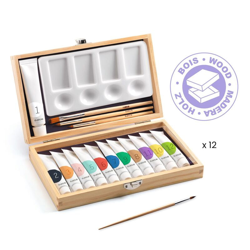 12 Tubes of Professional Gouache Paint Set for Artists - Perfect for Watercolor Painting, Illustration & DIY Art Projects