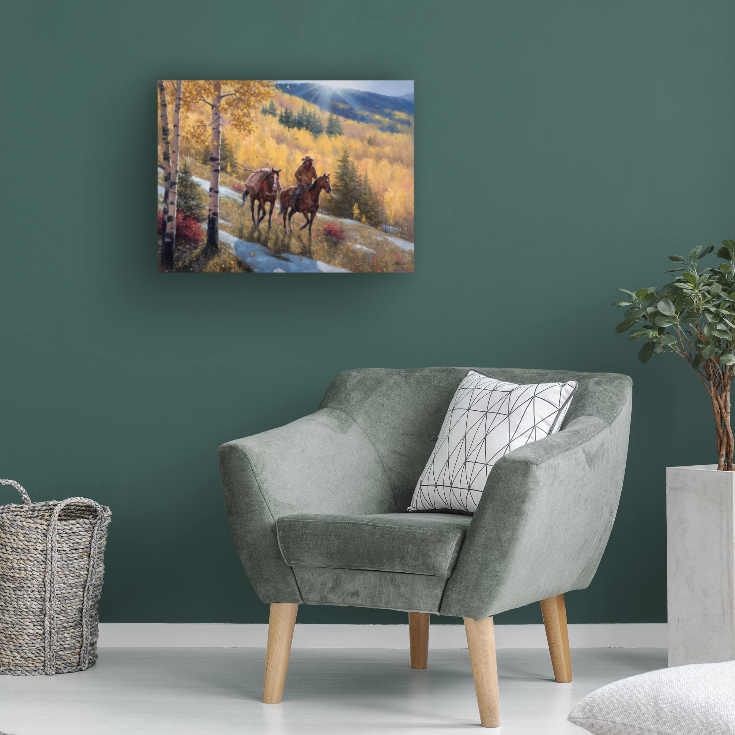 Jack Sorenson 'Glow of Indian Summer' Canvas Wall Art Print - Modern Landscape Painting for Living Room, Bedroom & Office Decor