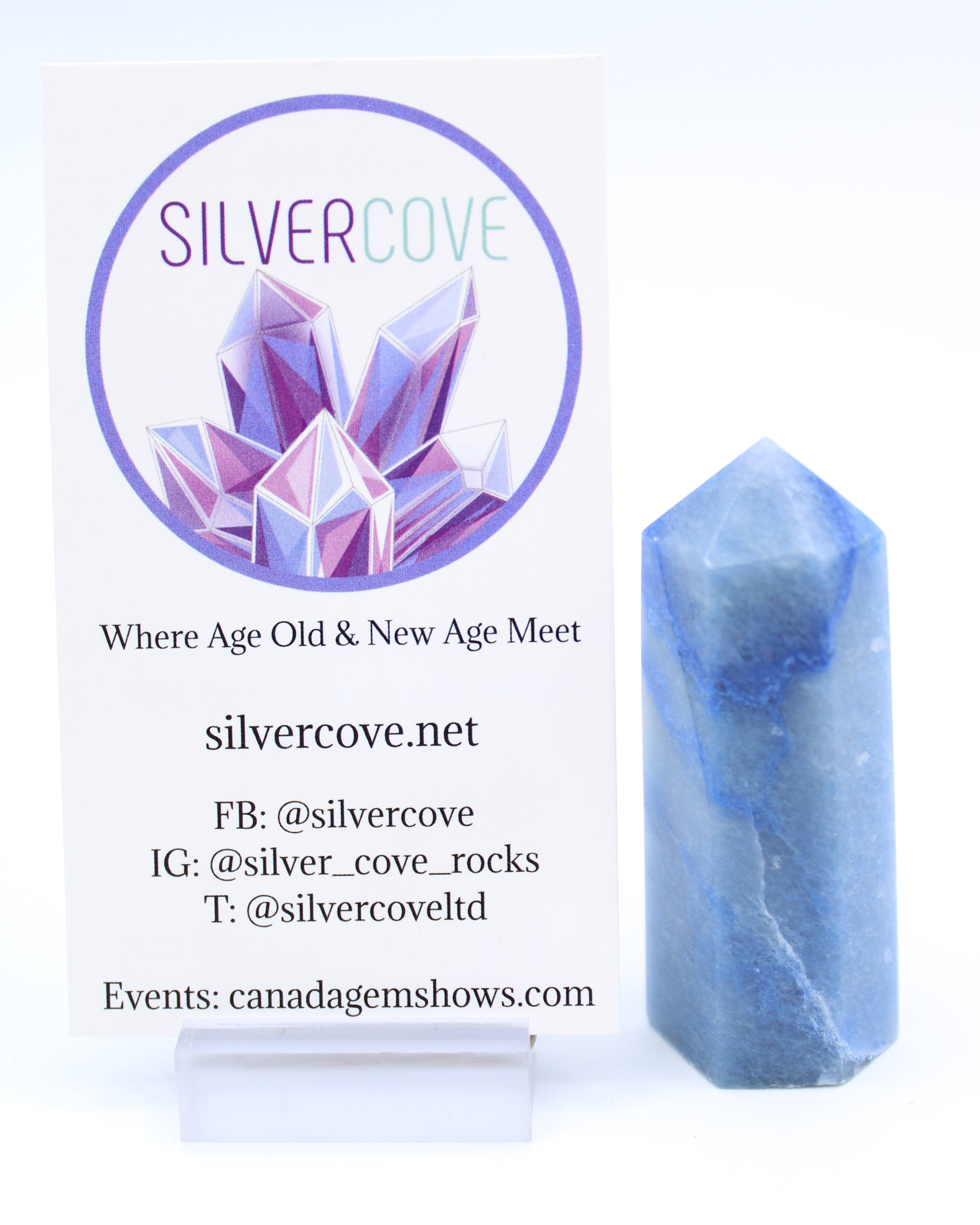 Blue Quartz Crystal Tower - Natural Healing Stone for Home Decor, Meditation & Energy Balancing | Perfect for Office Desk, Yoga Space & Gift Giving