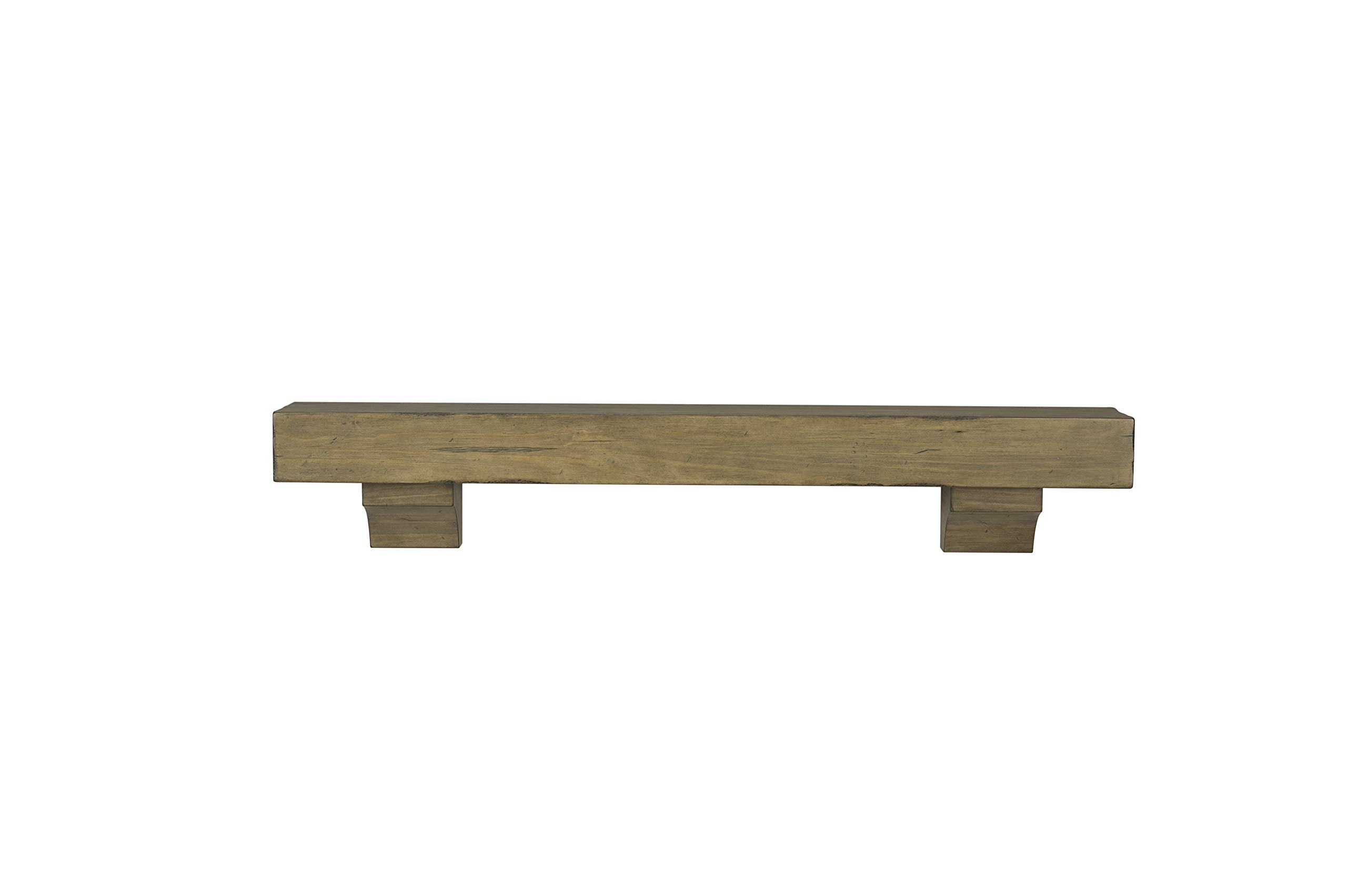 Pearl Mantels 412-48-10 The Shenandoah 48-Inch Wooden Shelf/Mantel Shelf - Rustic Distressed Dune Finish - Perfect for Fireplace Mantels, Living Room Decor & Farmhouse Style Homes