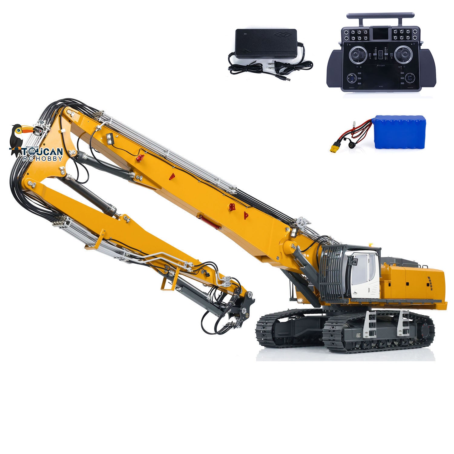 1/14 Scale K970 300 Hydraulic RC Excavator - Remote Control Demolition Machine with Realistic Paint & Pre-Assembled Model for Construction Enthusiasts | Perfect for Outdoor Play, Construction Simulation & Collector's Display