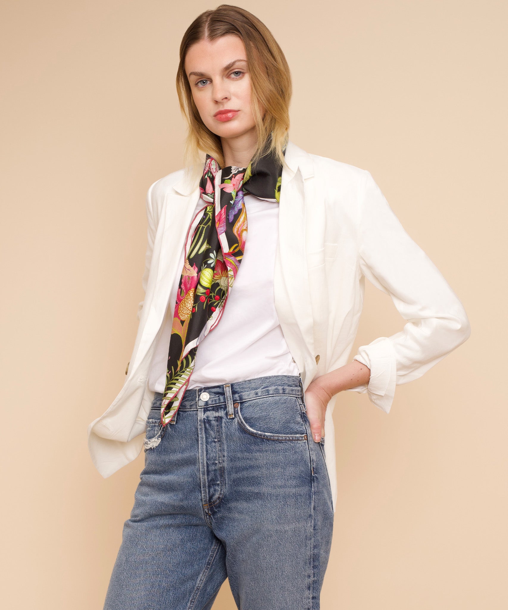 Oasis 35 Silk Square Scarf - Luxury Fashion Accessory for Women, Elegant Square Silk Scarf for Office, Travel & Special Occasions