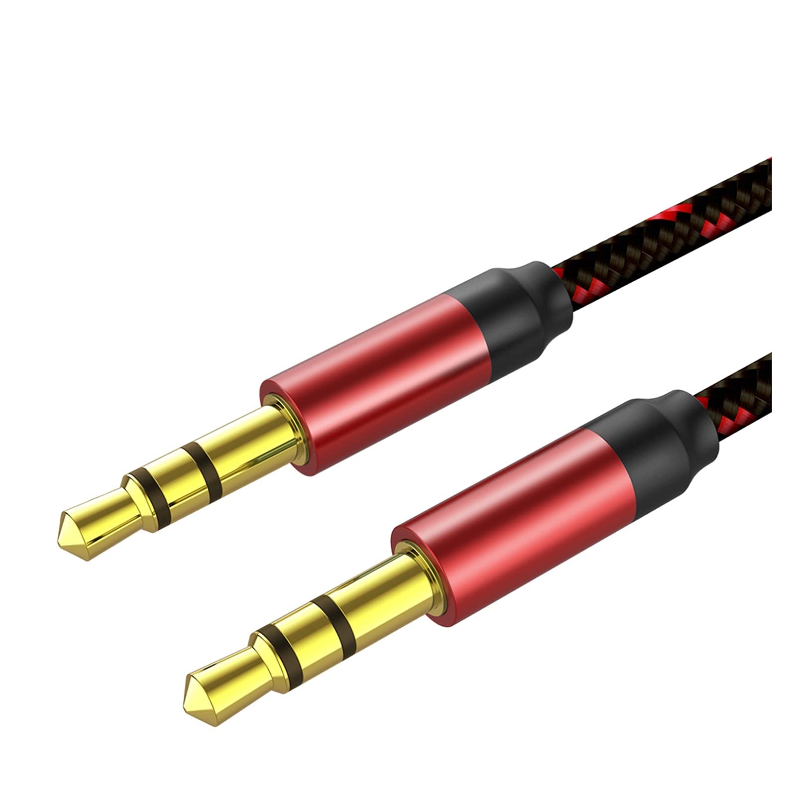 Premium 3.5mm AUX Audio Cable - Braided Nylon Male to Male Auxiliary Cord for Car Stereo, Headphones, MP3 Players & Speakers | High-Quality Sound Transmission | Durable & Tangle-Free Design for Home, Car & Office Use