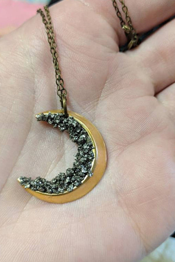Vintage Moon Shaped Diamond Pendant Necklace for Women - Elegant 925 Sterling Silver Jewelry Gift for Birthday, Anniversary & Valentine's Day