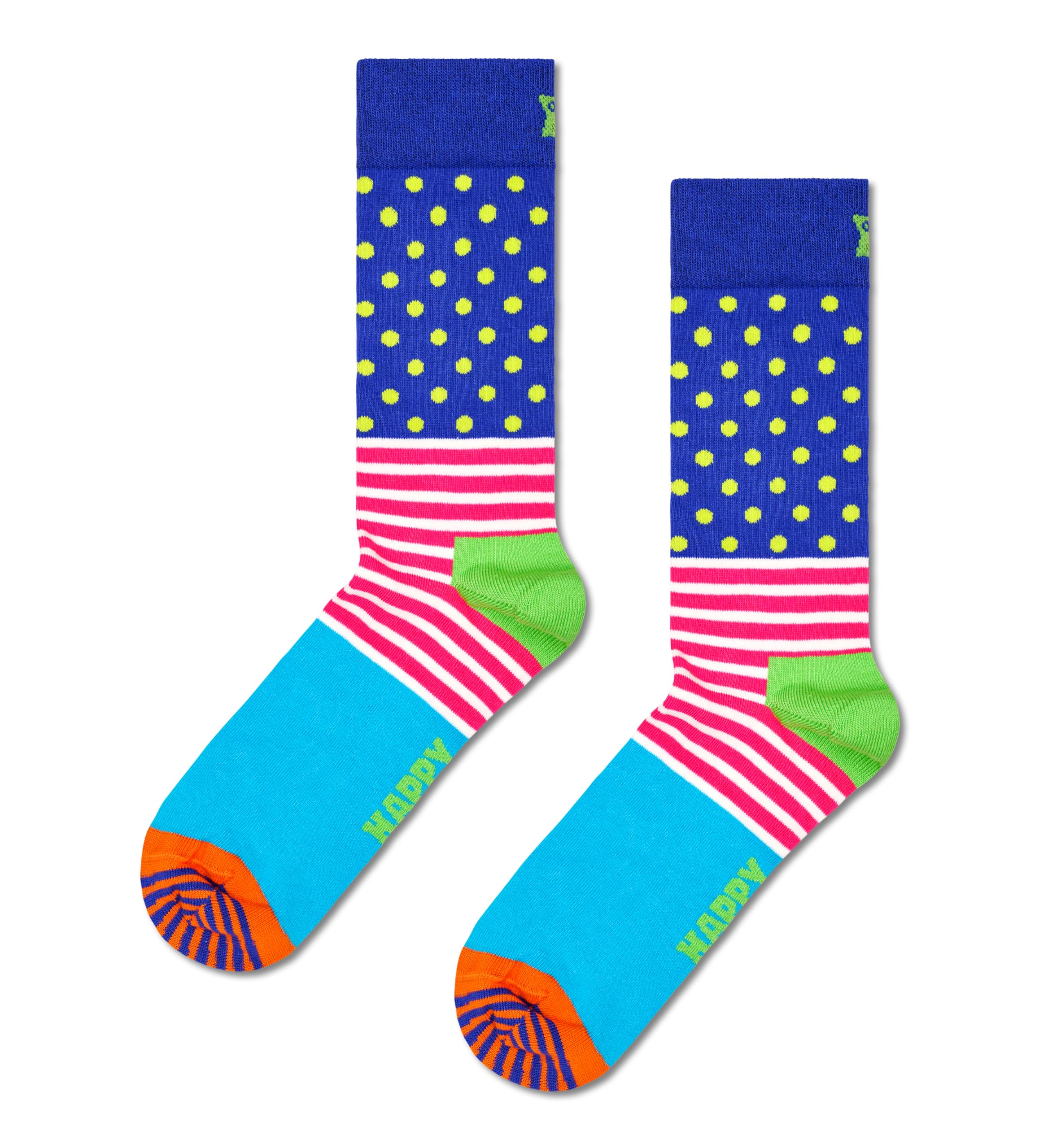 Happy Socks Black & White Striped Crew Socks for Men & Women - Soft Cotton Low Cut Ankle Socks with Gift Box - Sustainable Fashion for Casual Wear, Office & Gifting
