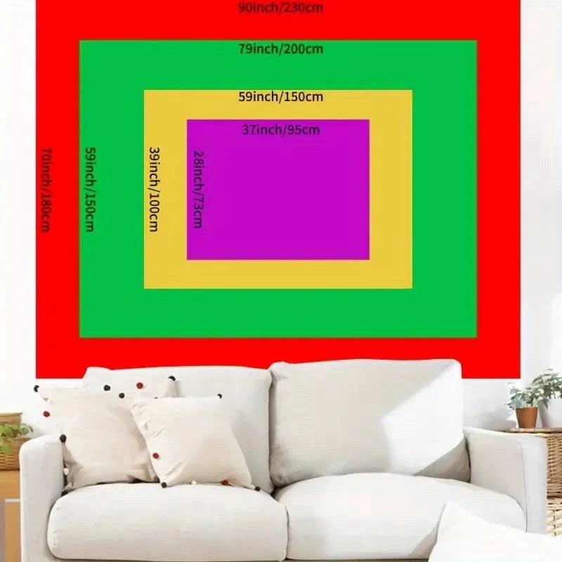Fluorescent Dreamy Glow Tapestry UV Art Decor - Psychedelic Wall Hanging for Bedroom, Party & Blacklight Room Aesthetic