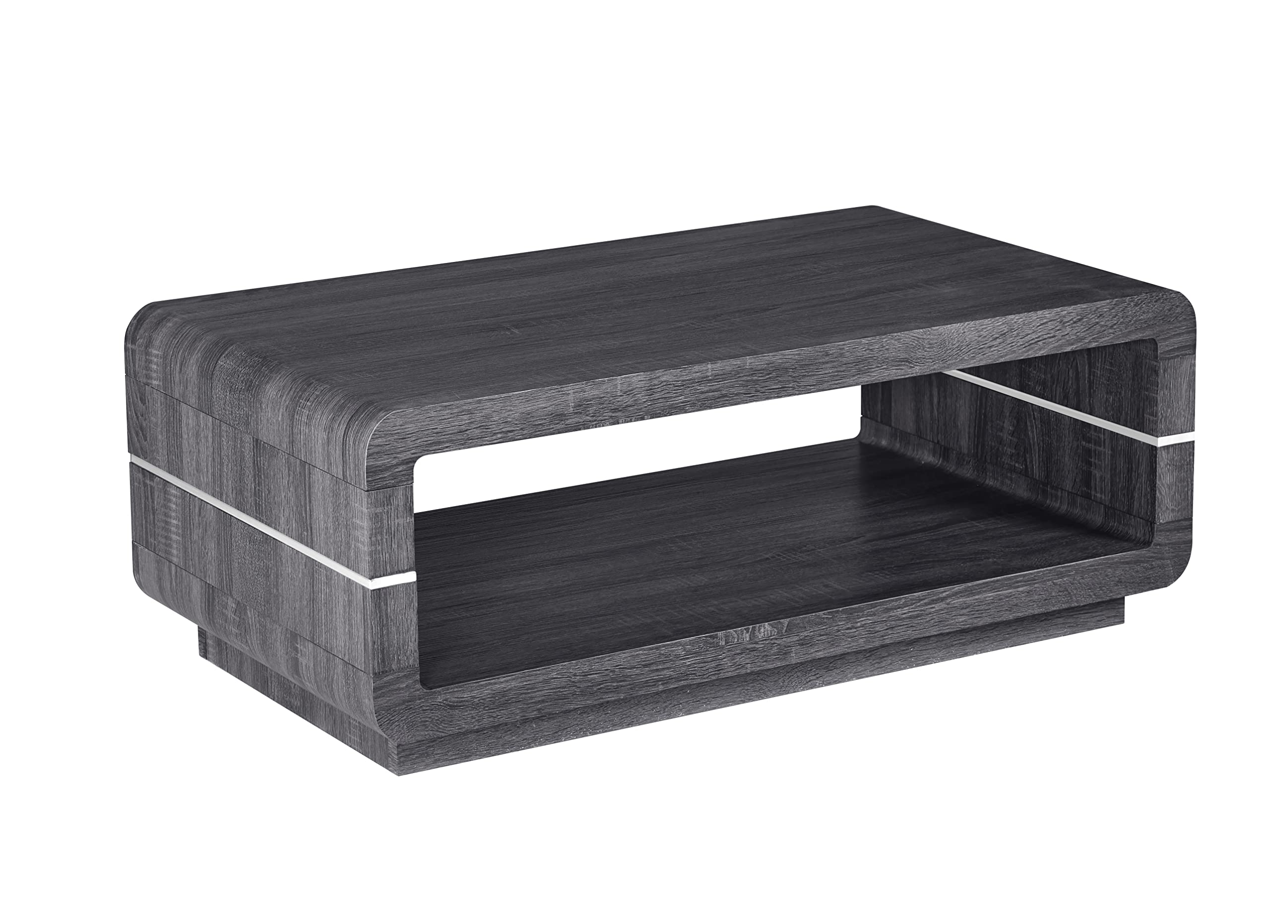 Premium Solid Wood Coffee Table - Walnut Finish, Modern Living Room Furniture for Home Decor & Small Space