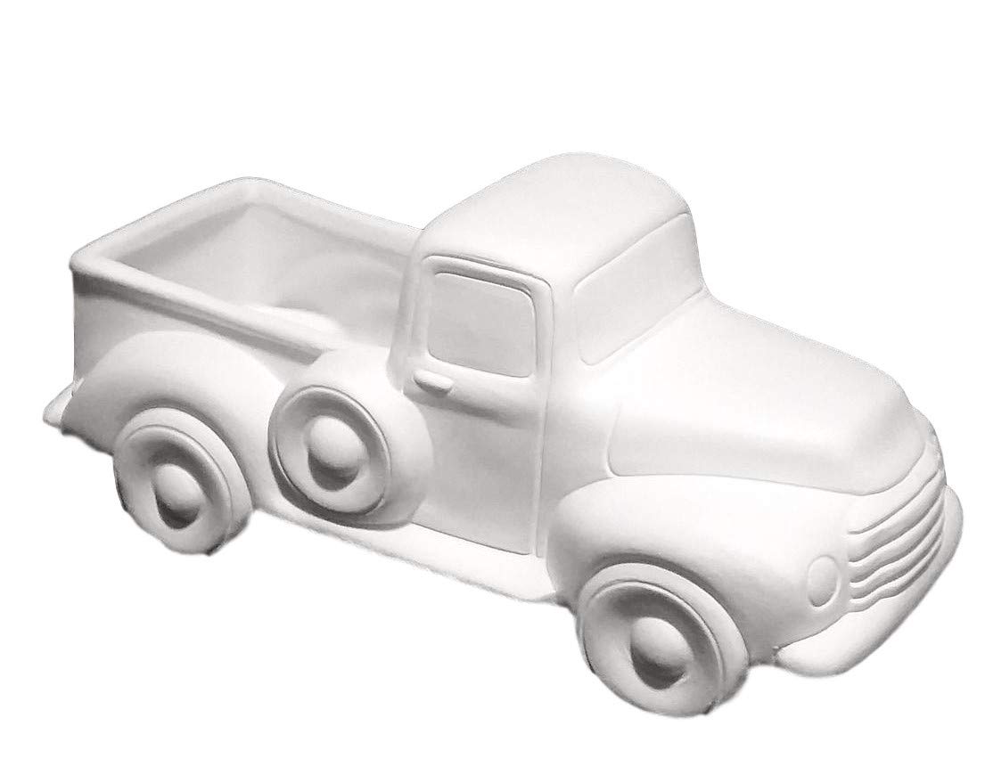 Handmade Rustic Vintage Pickup Truck Ceramic Bisque - Unpainted DIY Craft Project for Home Decor | Perfect for Country Themed Weddings, Farmhouse Decor & Gift Giving