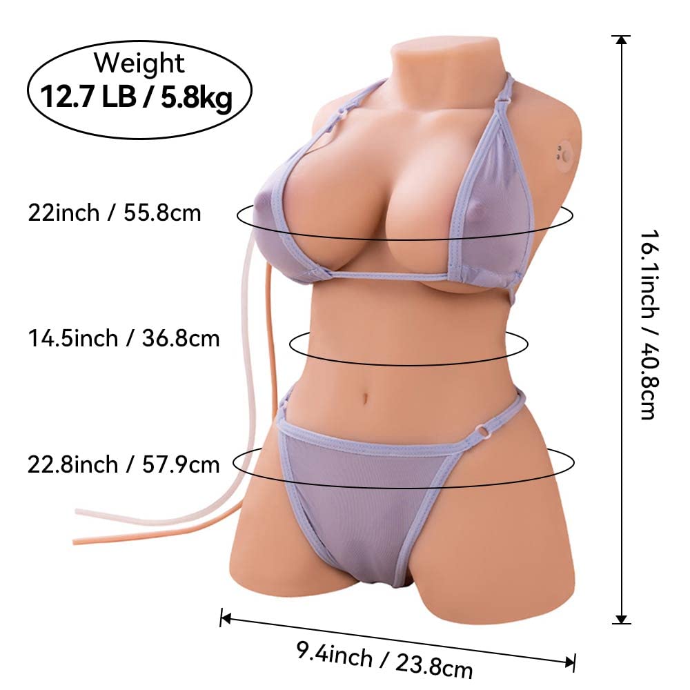 12.7LB Automatic Cleaning Sucking Vibrating Male Masturbator - Lifelike Torso Sex Doll with Big Boobs & Realistic Ass - Adult Sex Toy for Vaginal, Anal & Breast Stimulation - Perfect for Solo Play & Couples Fantasy Scenes