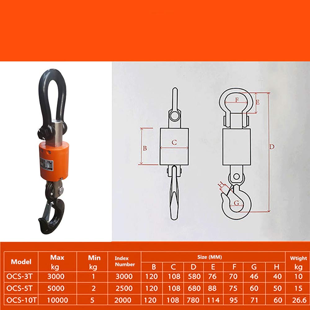 3T Wireless Digital Crane Scale - Heavy Duty Industrial Hanging Scale with Handheld Meter (3000KG/6614LBS) - Perfect for Construction, Shipping, and Warehouse Weight Measurement