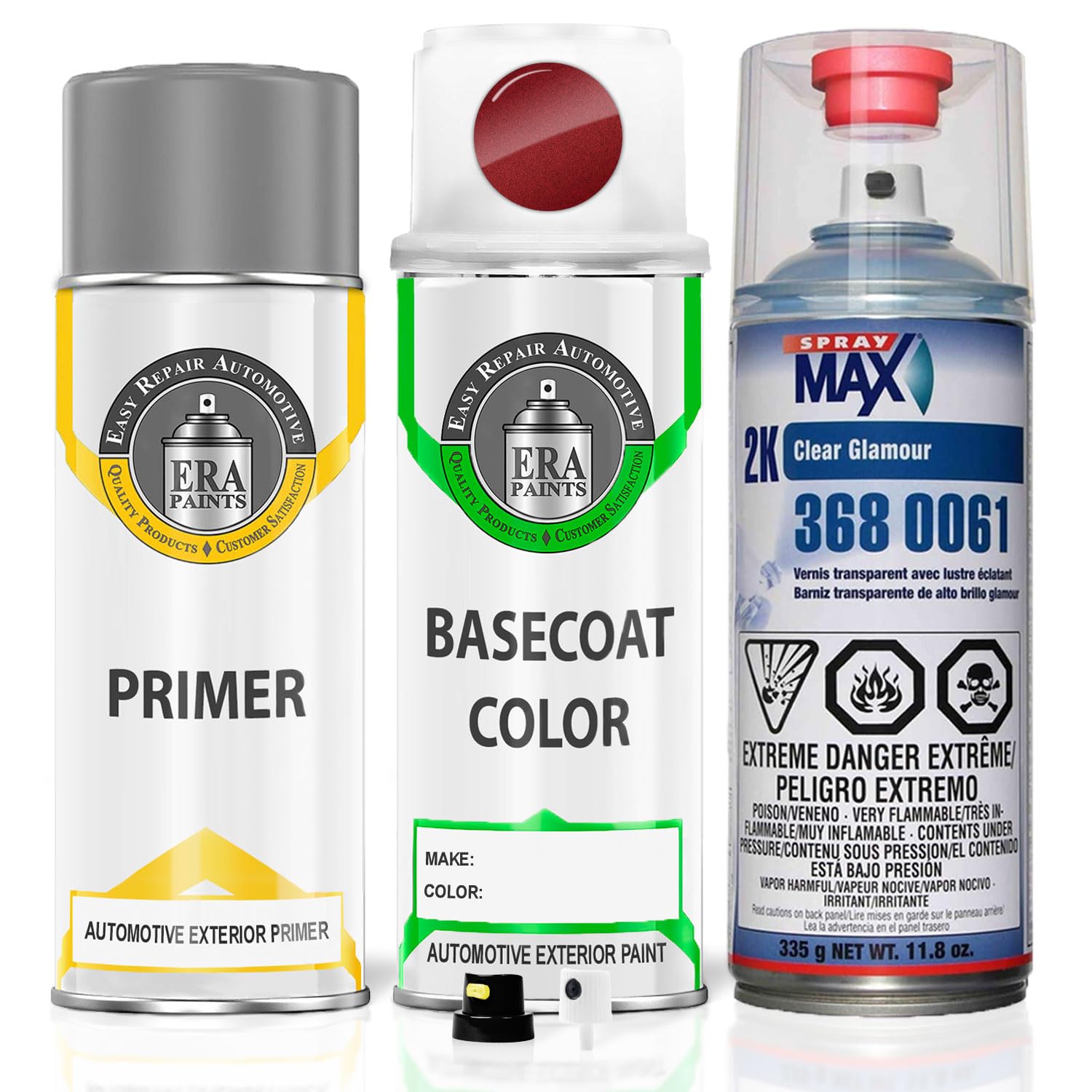 ERA Paints Y2R Pulse Red Metallic Automotive Spray Paint for HYUNDAI - Exact Color Match Premium Kit with 2K 3680061 Clearcoat | Perfect for Car Touch-Ups, DIY Repairs & Custom Projects