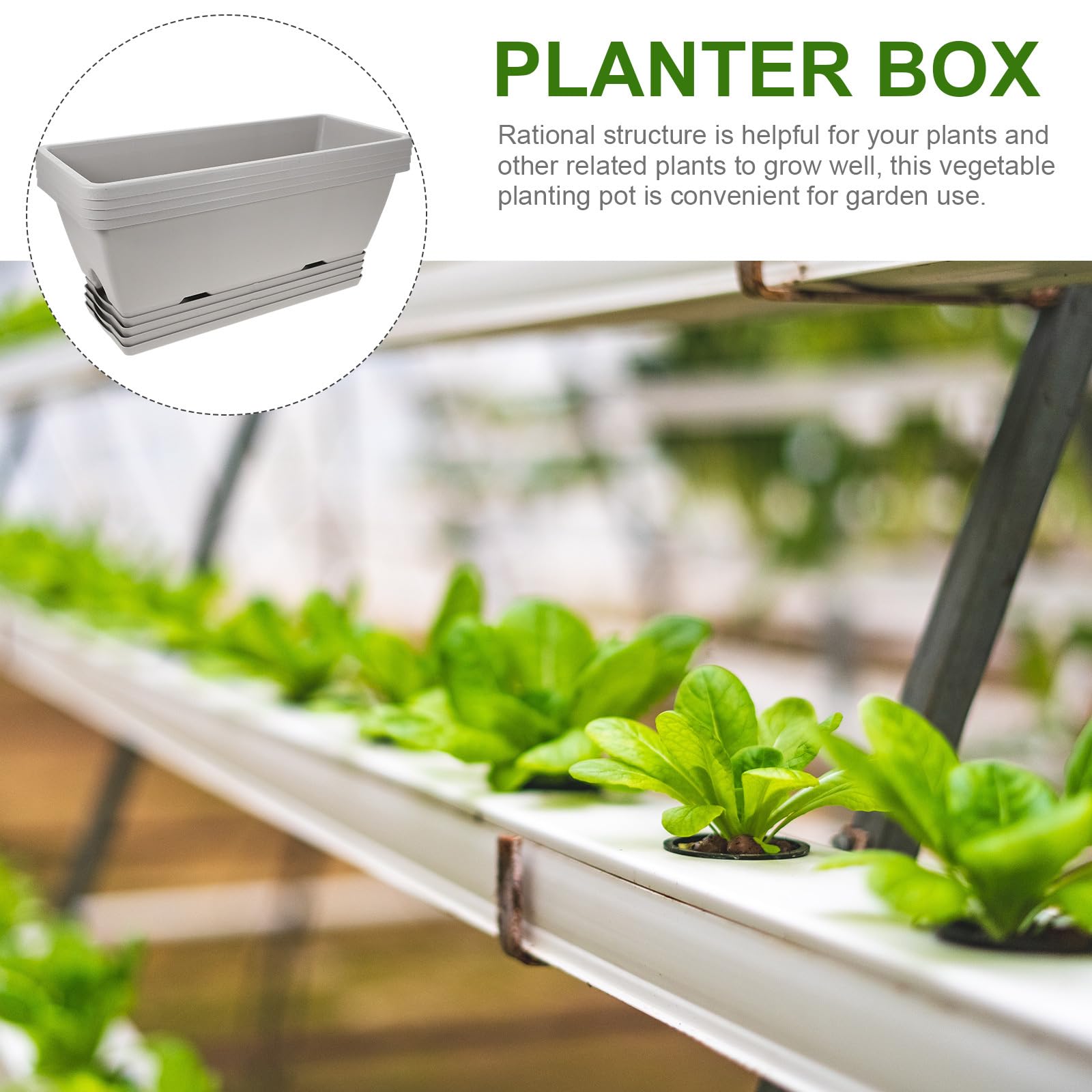 BESPORTBLE 17 Inch Window Box Planter Set of 4 - Rectangle Plastic Flower Pots with Drainage Holes & Trays - Indoor Outdoor Garden Planters for Flowers, Vegetables, Herbs - Perfect for Windowsills, Balconies, Patios & Home Decor