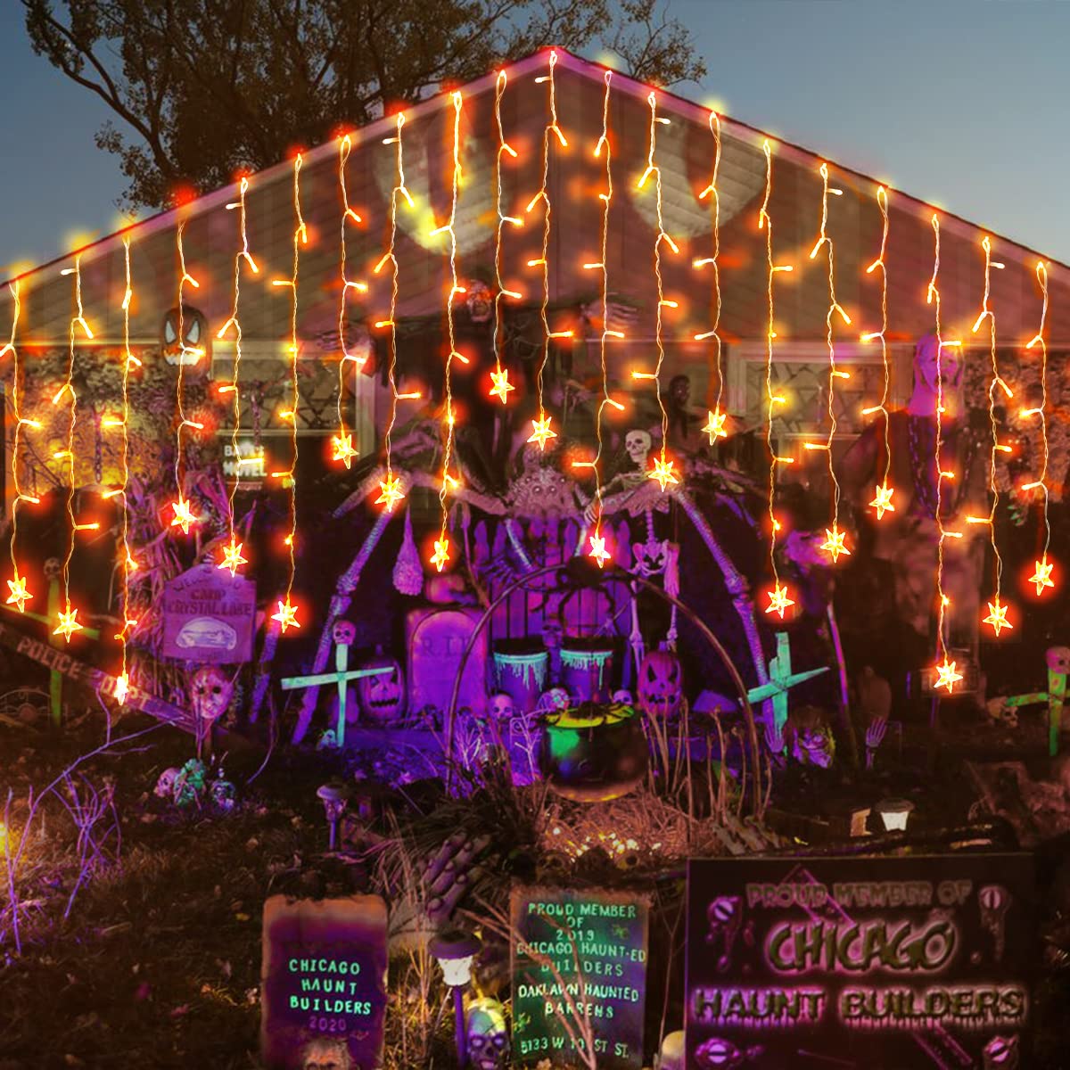400 LED Icicle Lights - 33 Ft Waterproof Indoor/Outdoor Fairy String Lights for Halloween, Party, Wedding, Bedroom, Yard & Home Decor (Warm White) | Perfect for Holiday, Christmas, Garden & Landscape Lighting