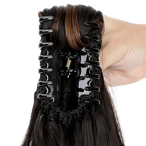 Clip-in Ponytail Hair Extension with Claw Clip - Natural Looking Hairpiece for Instant Volume & Length - Perfect for Parties, Weddings & Everyday Styling