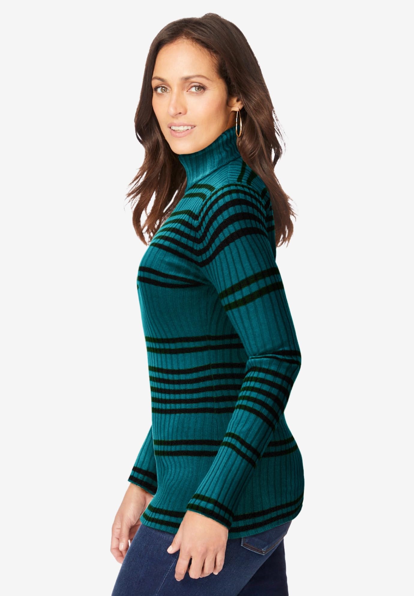 Jessica London Plus Size Cotton Turtleneck Sweater for Women - Cozy Winter Wear
