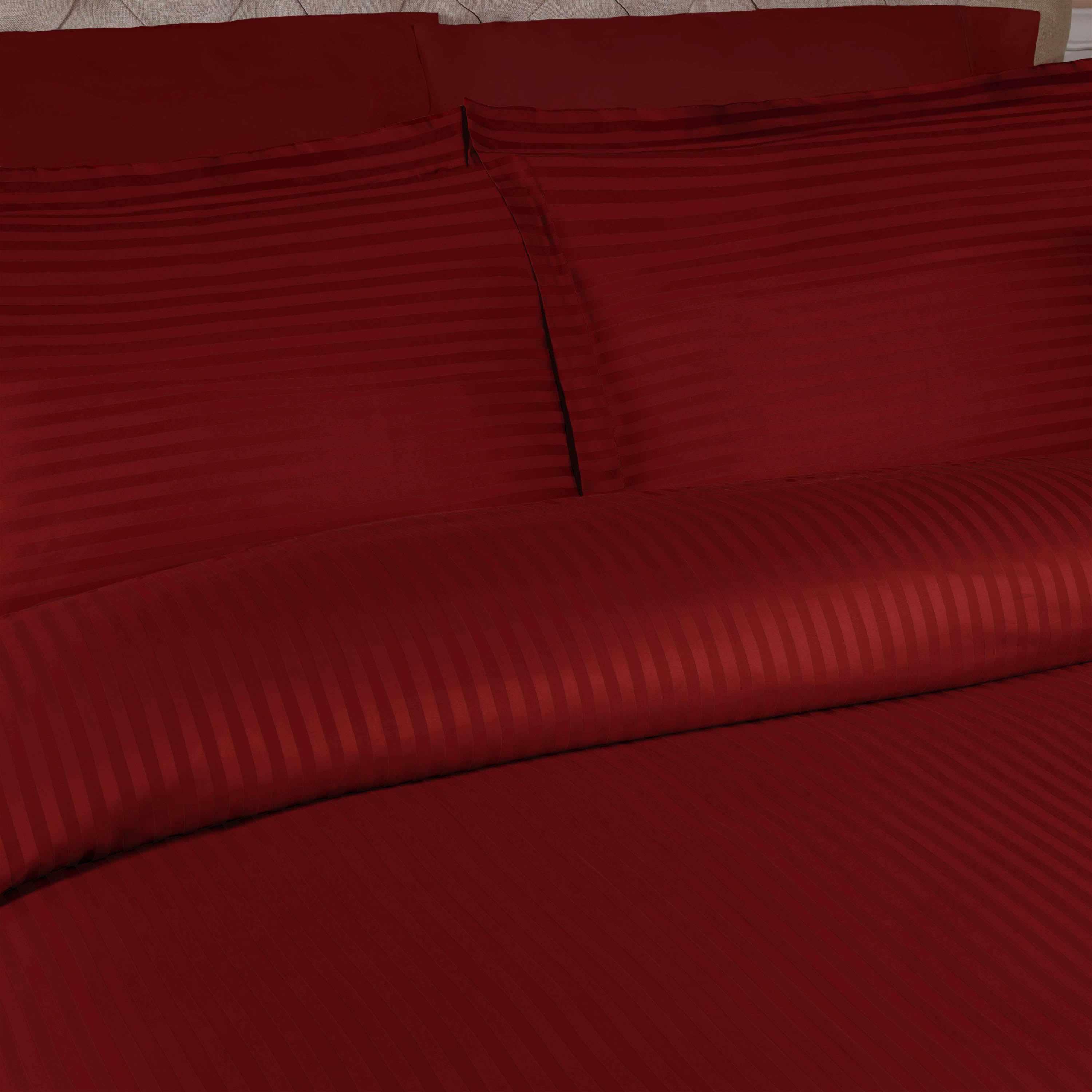 400 Thread Count Lightweight Stripe Egyptian Cotton Duvet Cover Set - Queen Size, Breathable & Soft Bedding for All Seasons - Perfect for Master Bedroom, Guest Room & Hotel Use
